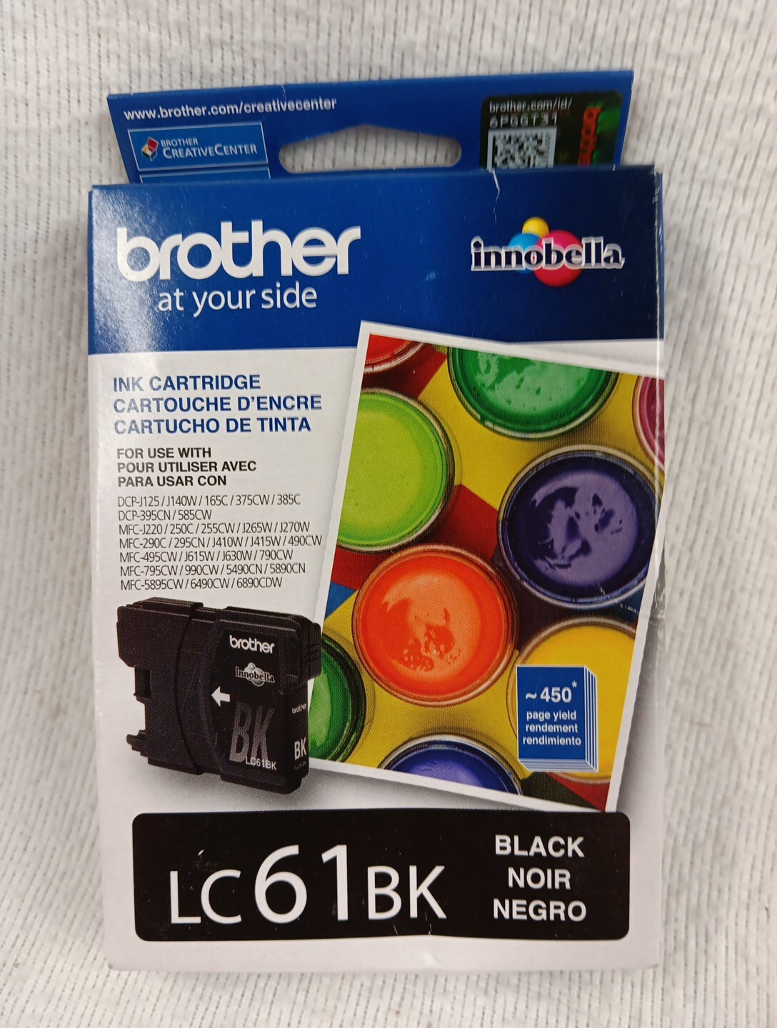 Brother LC61BK Black Ink Cartridge Standard Yield Innobella Genuine NEW Exp 9/22
