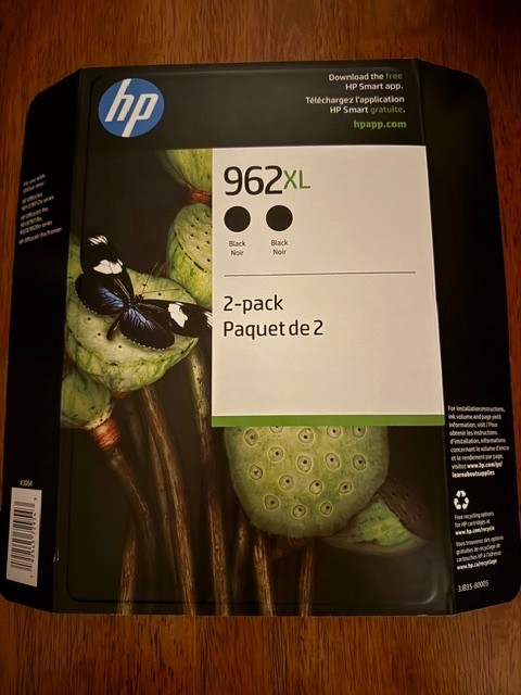 NEW OEM Genuine ORIGINAL HP 962XL Black Ink Cartridge 2PK EXP 2/28 SEALED