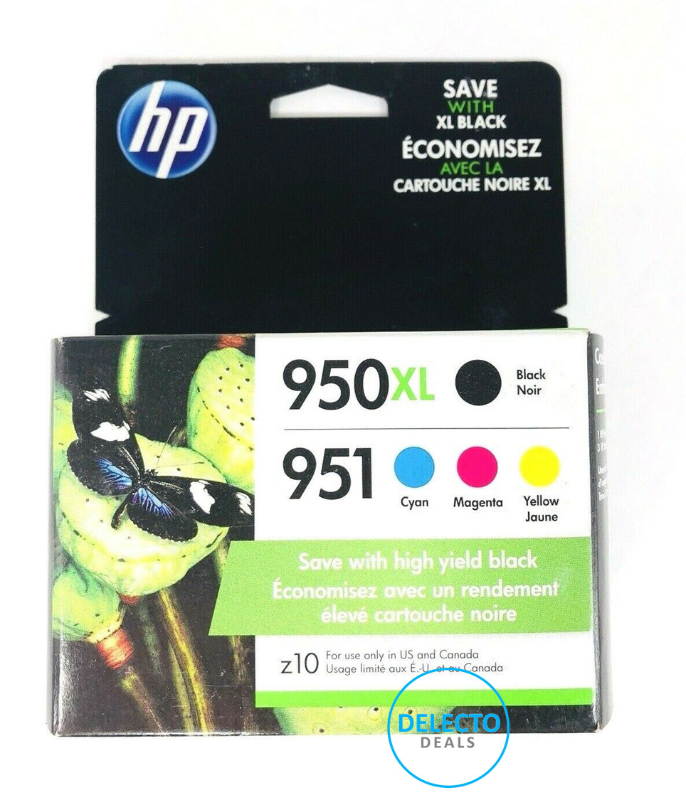 4-PACK HP GENUINE 950XL BLACK & 951 COLOR INK OFFICEJET PRO 8100 SEALED
