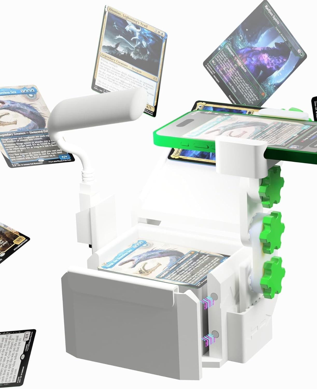Professional Bulk TCG Card Scanner – 200+ Capacity Tray – Fits Sleeved & Raw Car