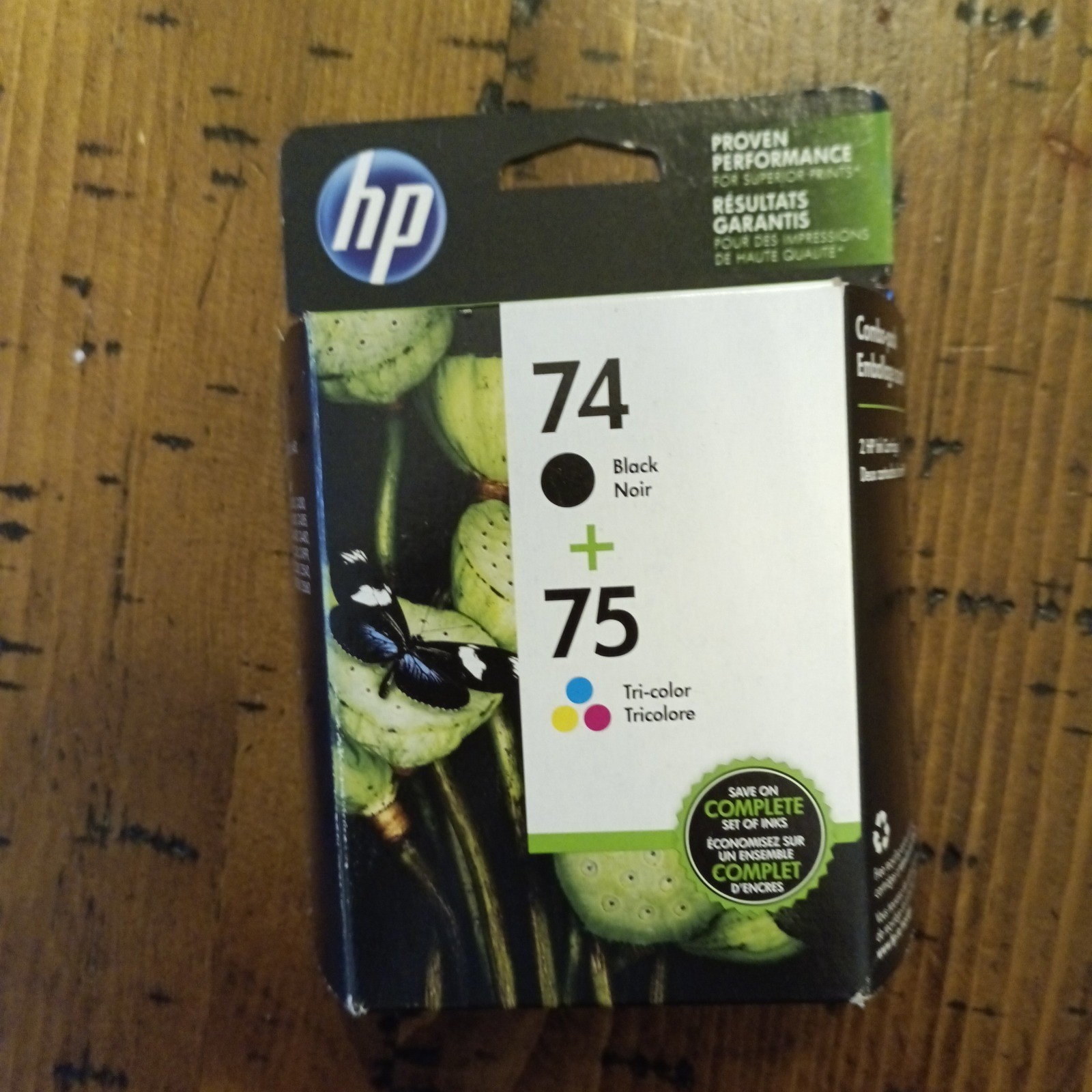 HP 74 75 Ink Cartridge Combo Pack Black Tri-color New Sealed Exp Dec 2018 r1