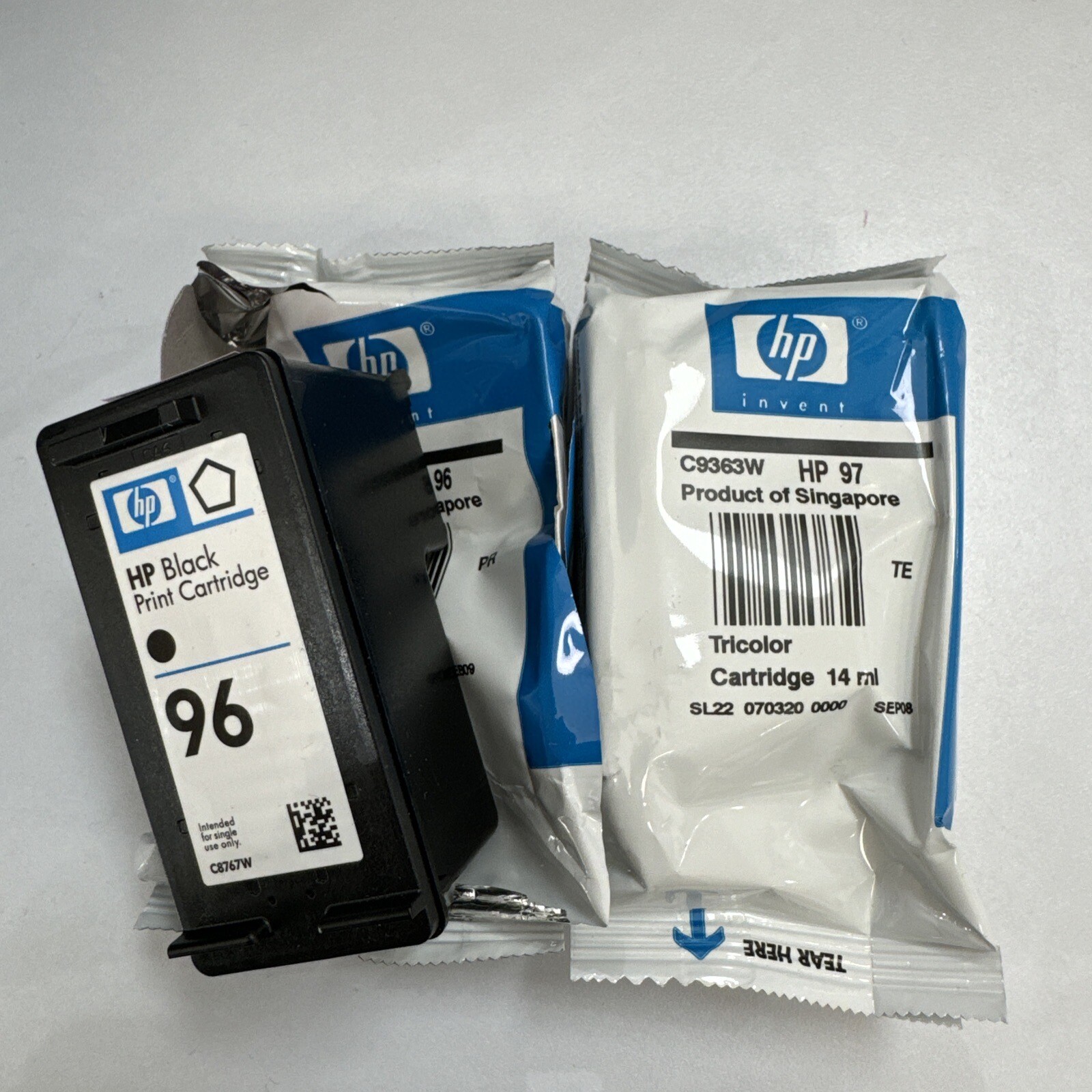 2 pack OEM HP 96 & 97 Black Color Ink Cartridge Pack Set Combo No Box EXP 09