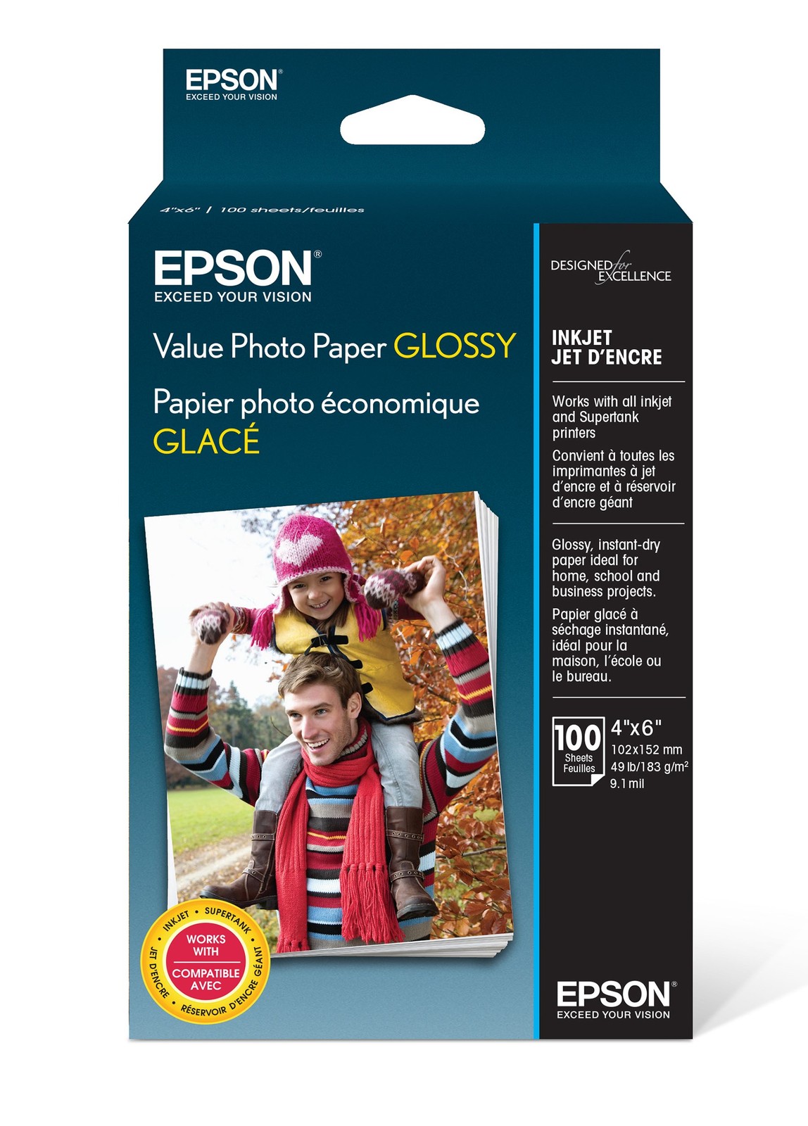 Epson Value Photo Paper 4×6 100 Sheets Glossy for Inkjet Printers