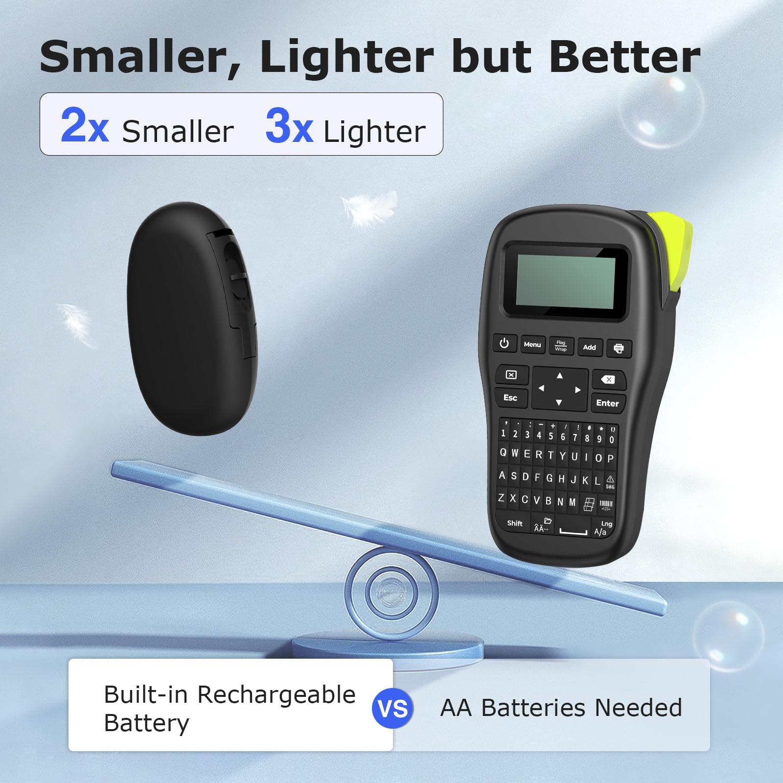 E10 Bluetooth Label Maker Machine Black With Tape Inkless App Control Wireless