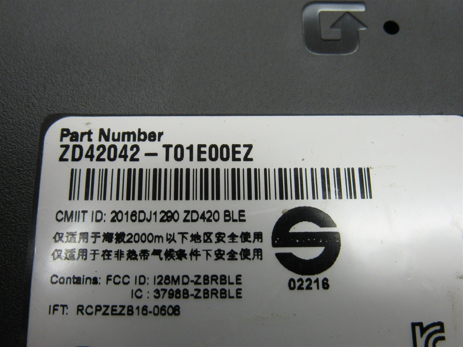 Zebra ZD420 ZD42042-T01E00EZ Thermal Barcode Label Printer USB Network + Adapter