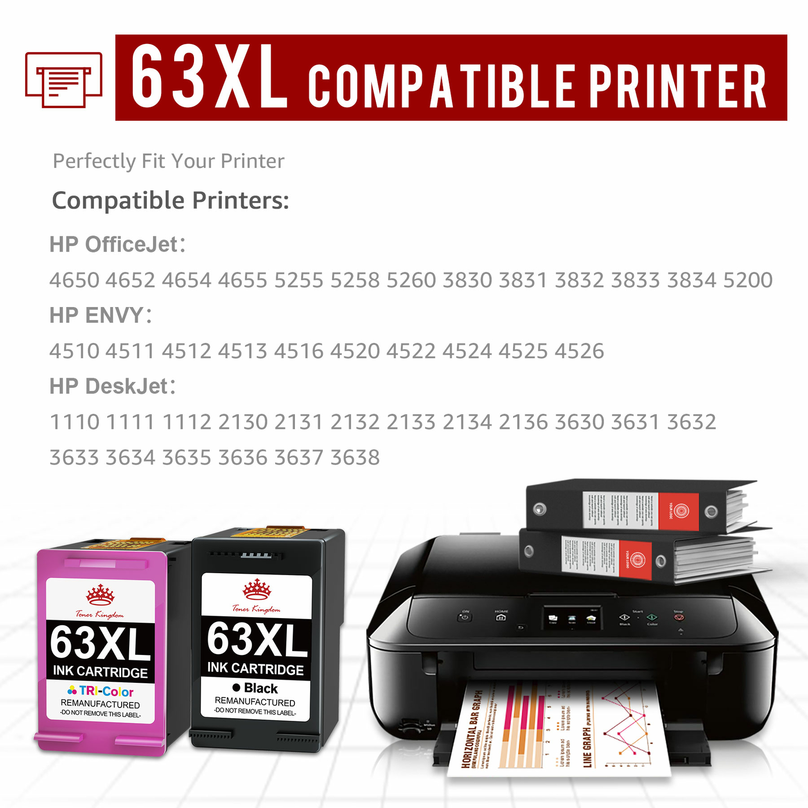 Ink Cartridges For HP 60XL 61XL 62XL 63XL 64XL 65XL 67XL 901XL 56 XL 57 XL Lot