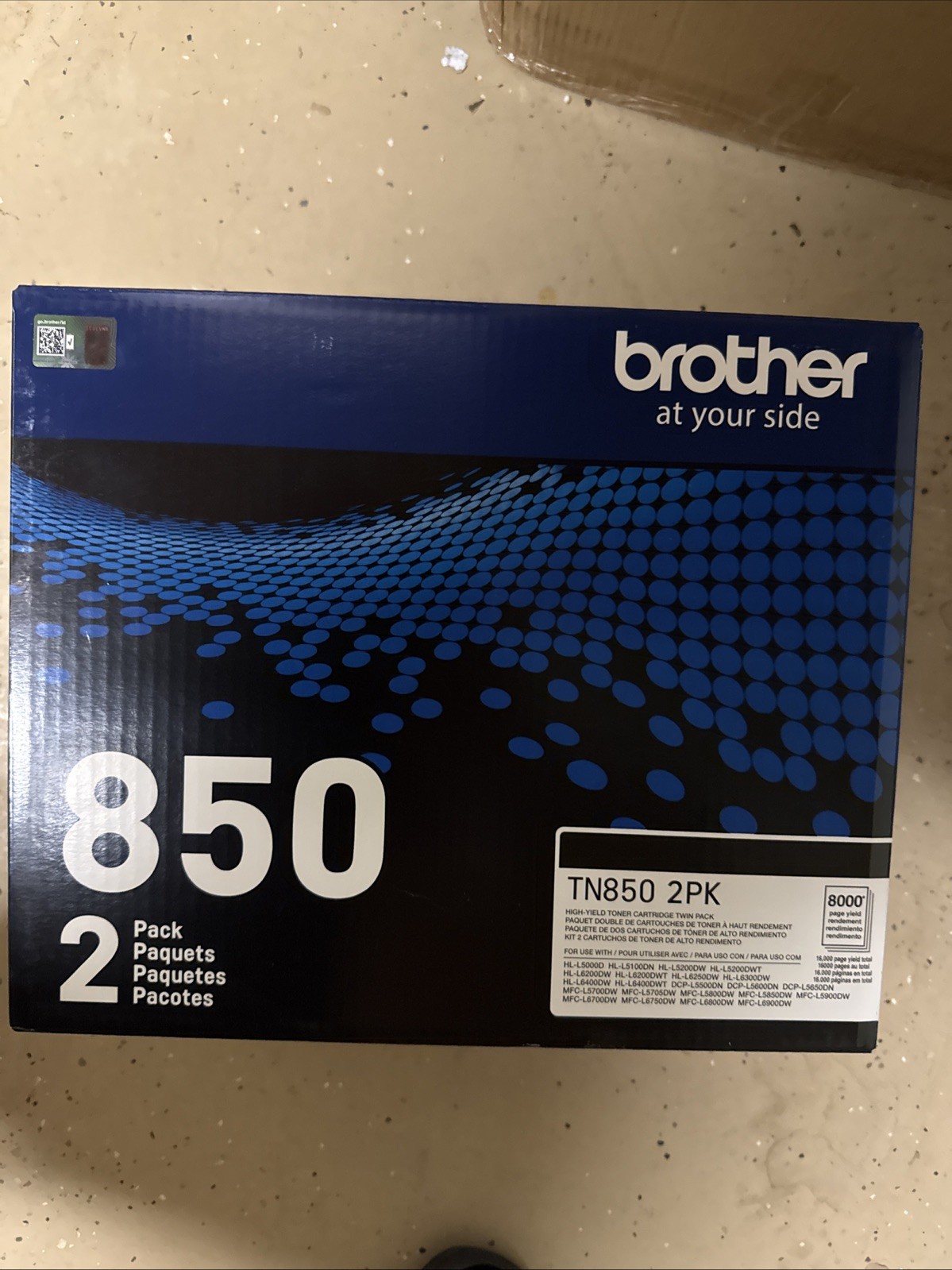 Brother TN850 Black Toner High Yield Cartridge 2 Pack – New , P2