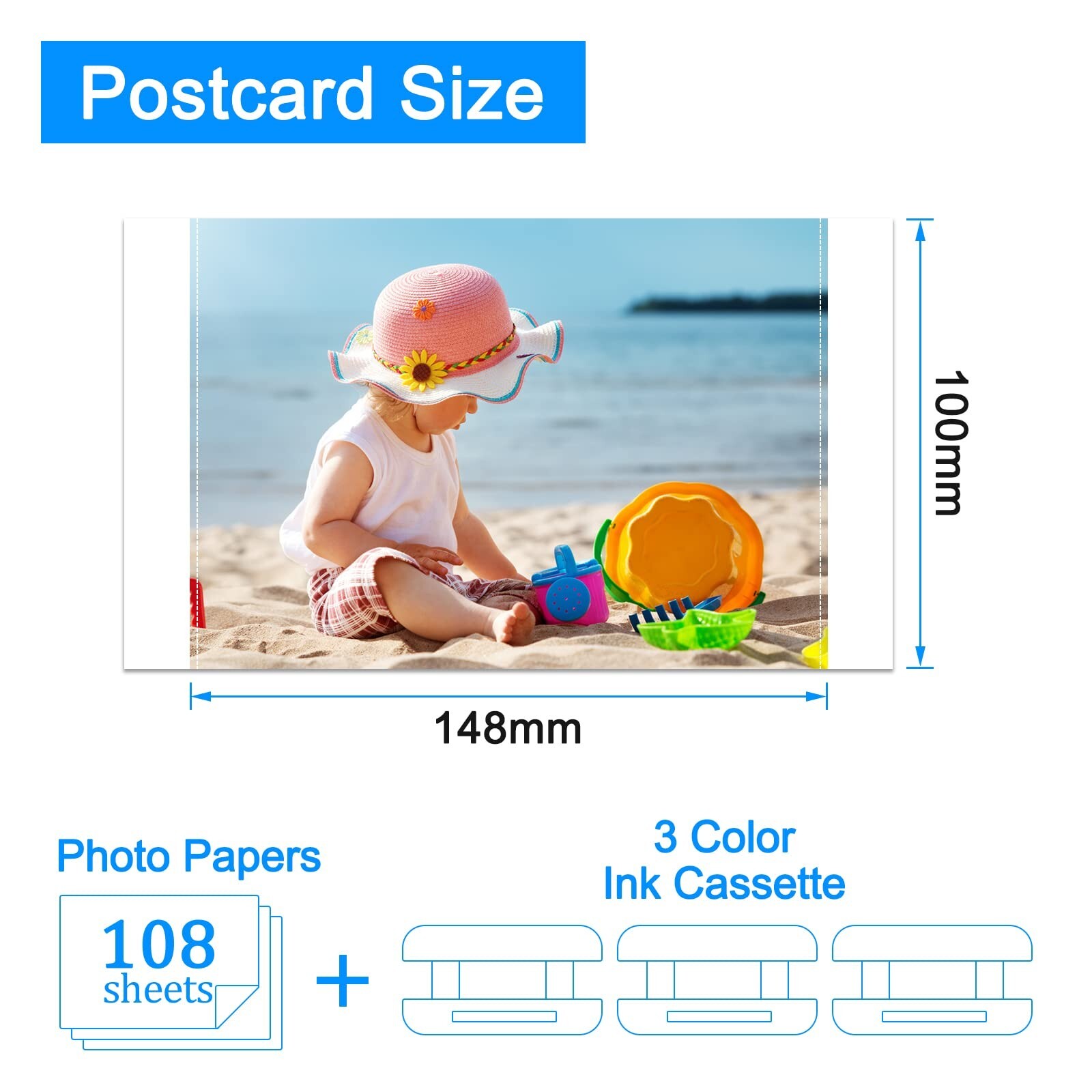 Compatible for Canon Selphy CP1500 CP1300 Ink and Paper Set KP-108IN KP108 3 …