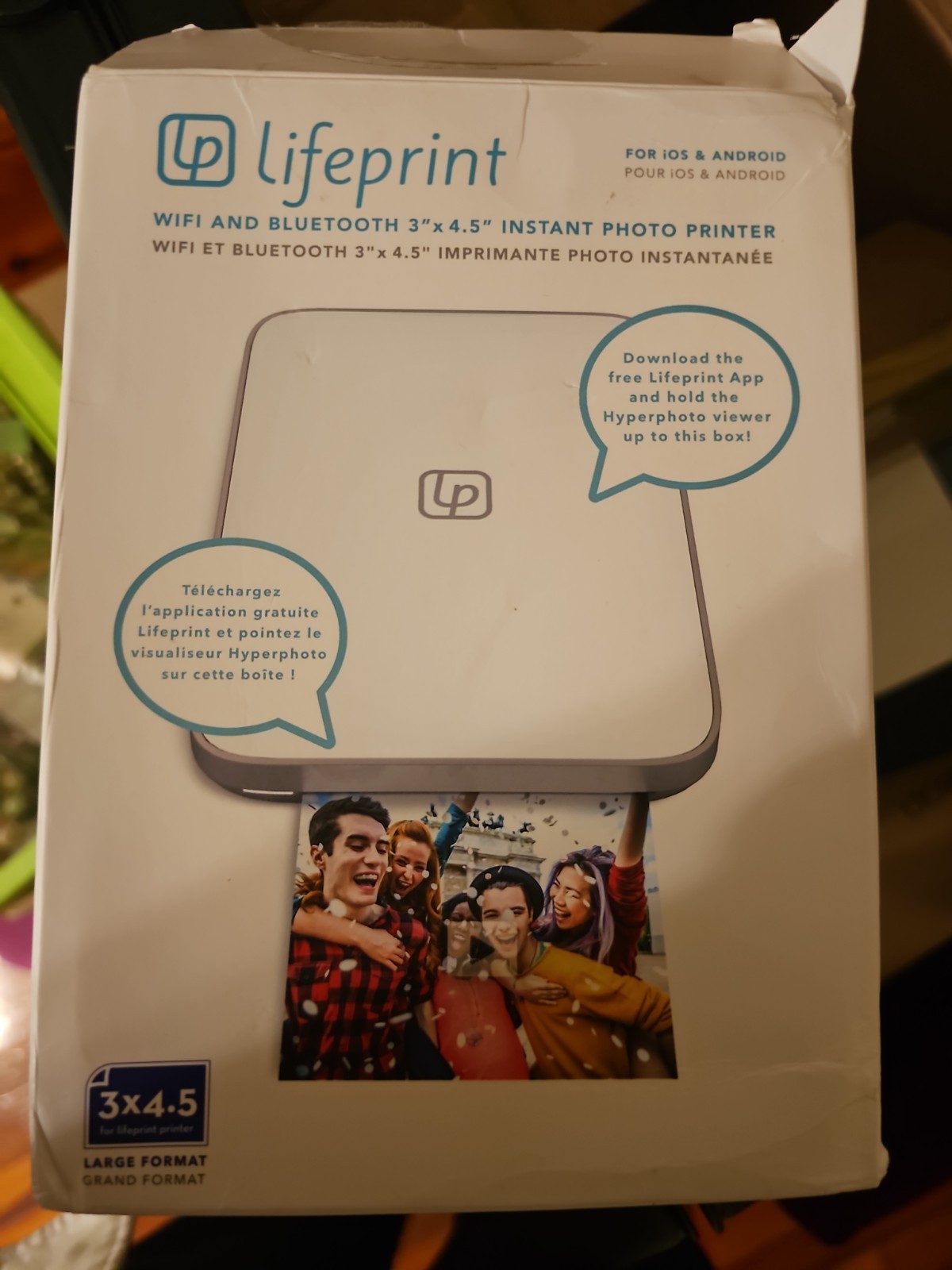 Lifeprint 3×4.5 Wireless Instant Photo Printer WiFi iOS Android NEW Open Box