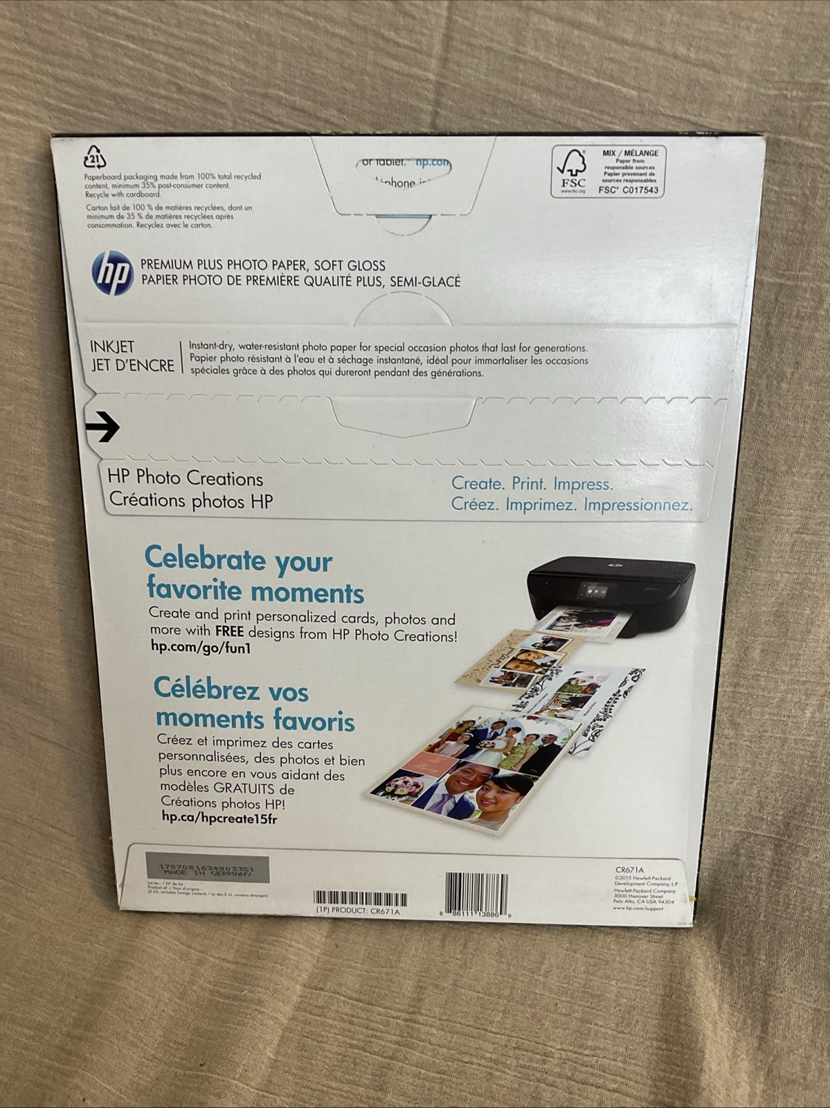 HP Premium Plus Soft-gloss Photo Paper-25 Sheets | Letter | 8.5 x 11 in | CR671A