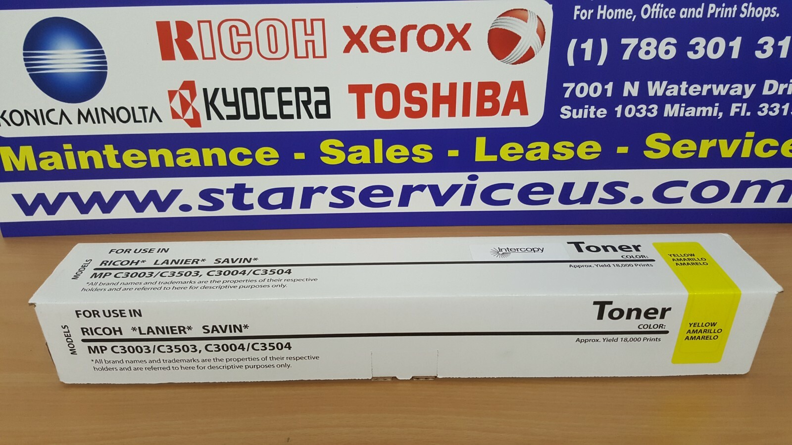 Savin MP C3003 C3503 C3004 C3504 841814, 841818 Yellow Toner