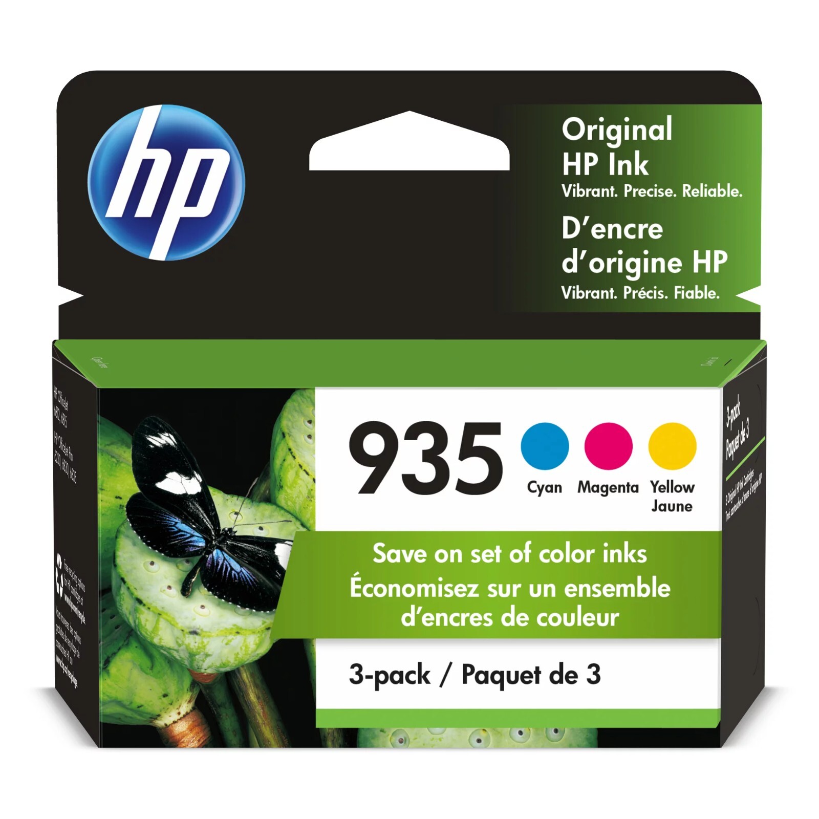 HP 935 (N9H65FN#140) Tri-Color Ink Cartridge New Factory Sealed EXP 07/2025