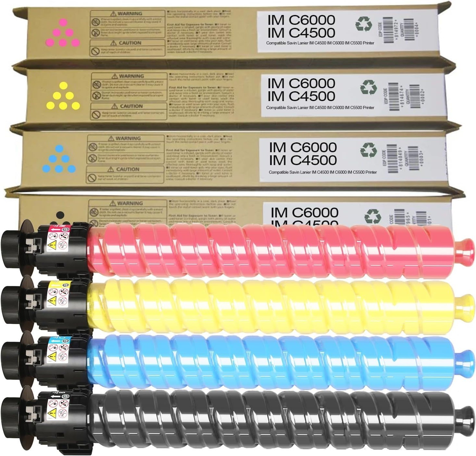 Compatible Toner Cartridge 4-Pack for Ricoh IM C4500 C5500 C6000 High Yield KCMY