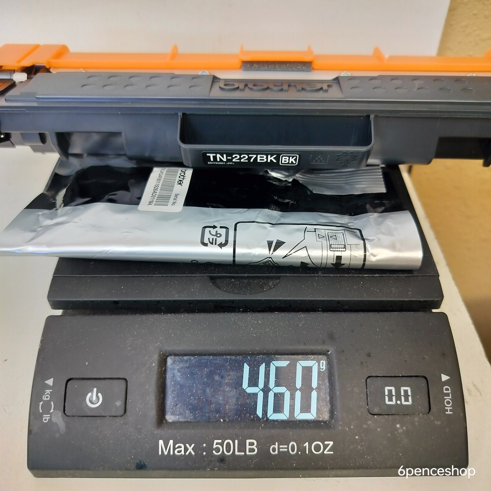 OB 16.2oz/460g-Brother TN227BK Black High Yield Toner