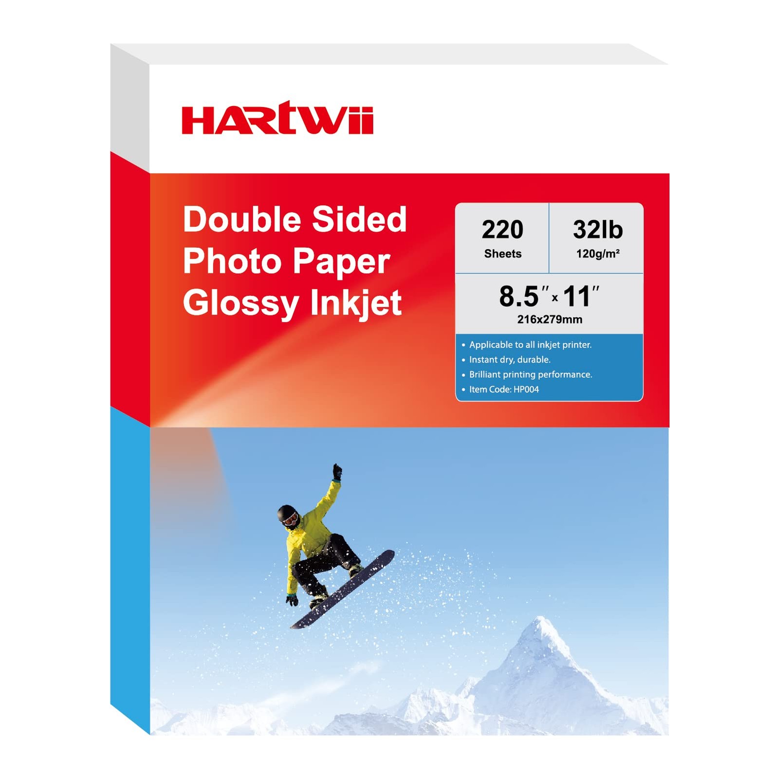 220 Pack Double Sided Photo Paper Glossy Inkjet 8.5×11 32lb 120gsm A4 Letter …