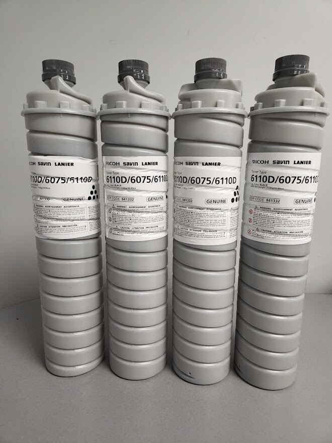 Ricoh 841332 type 6110D Black Toner Cartridge Lot of 4