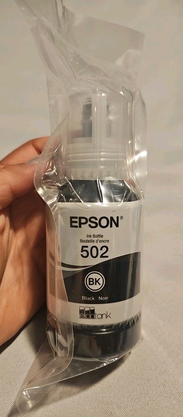 EPSON 502 Ink Bottle Black ( 127ml ) – Genuine (Sealed) – Expires 04/2023