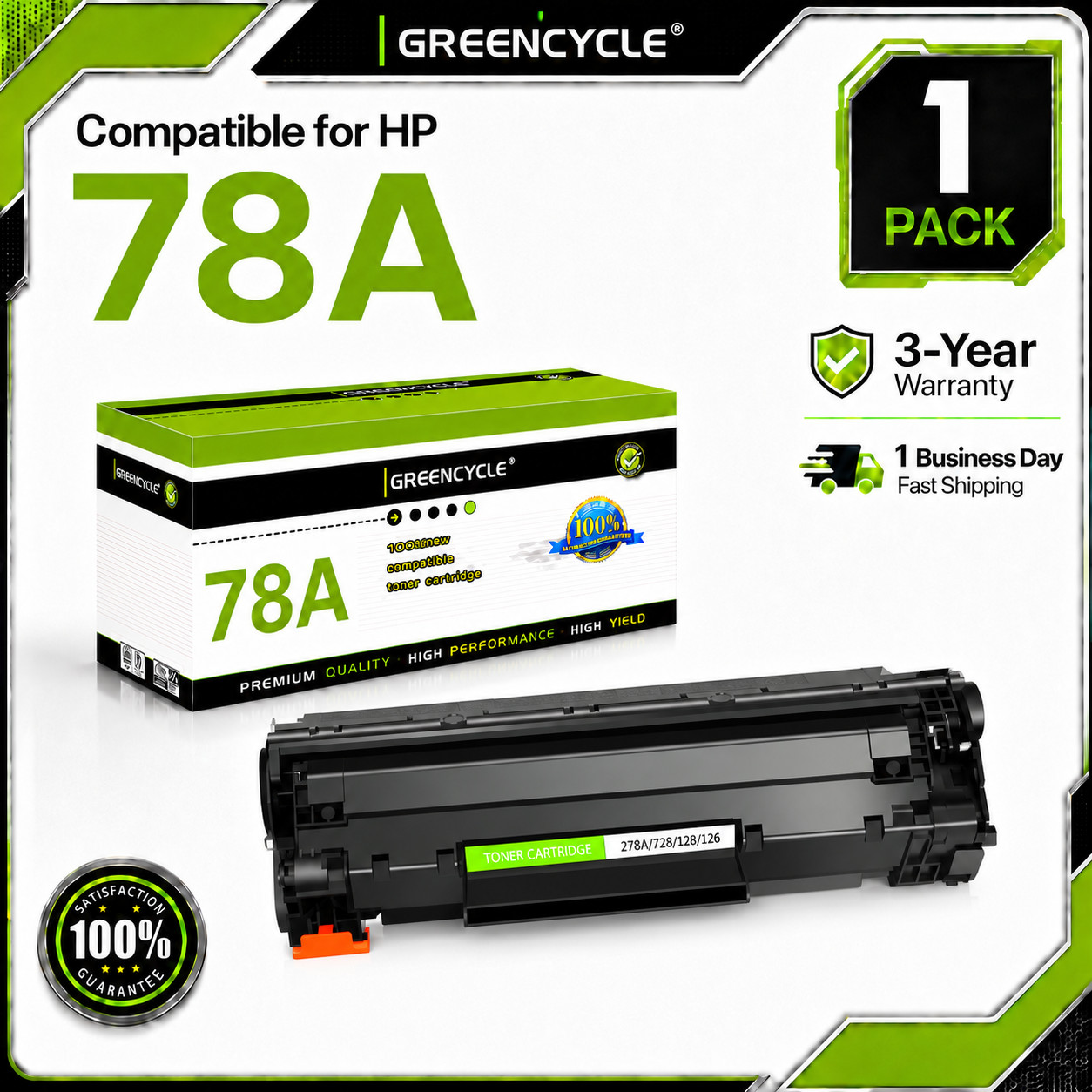 78A CE278A Toner Cartridge Replace for HP LaserJet P1606DN P1566 M1536DNF 1PK