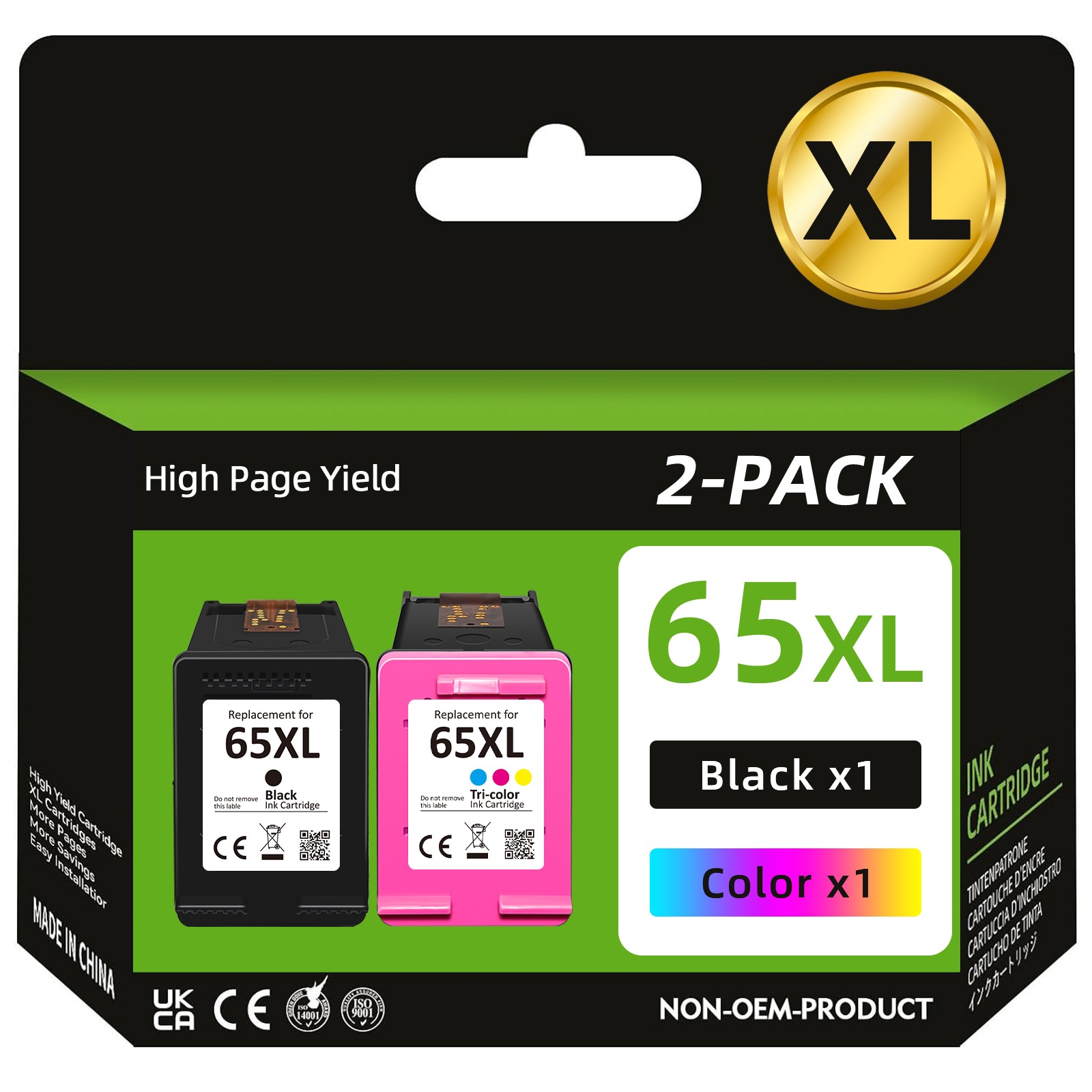 65 XL Black Color Ink Cartridge for HP 65XL DeskJet 3755 2652 ENVY 5055 5058 lot