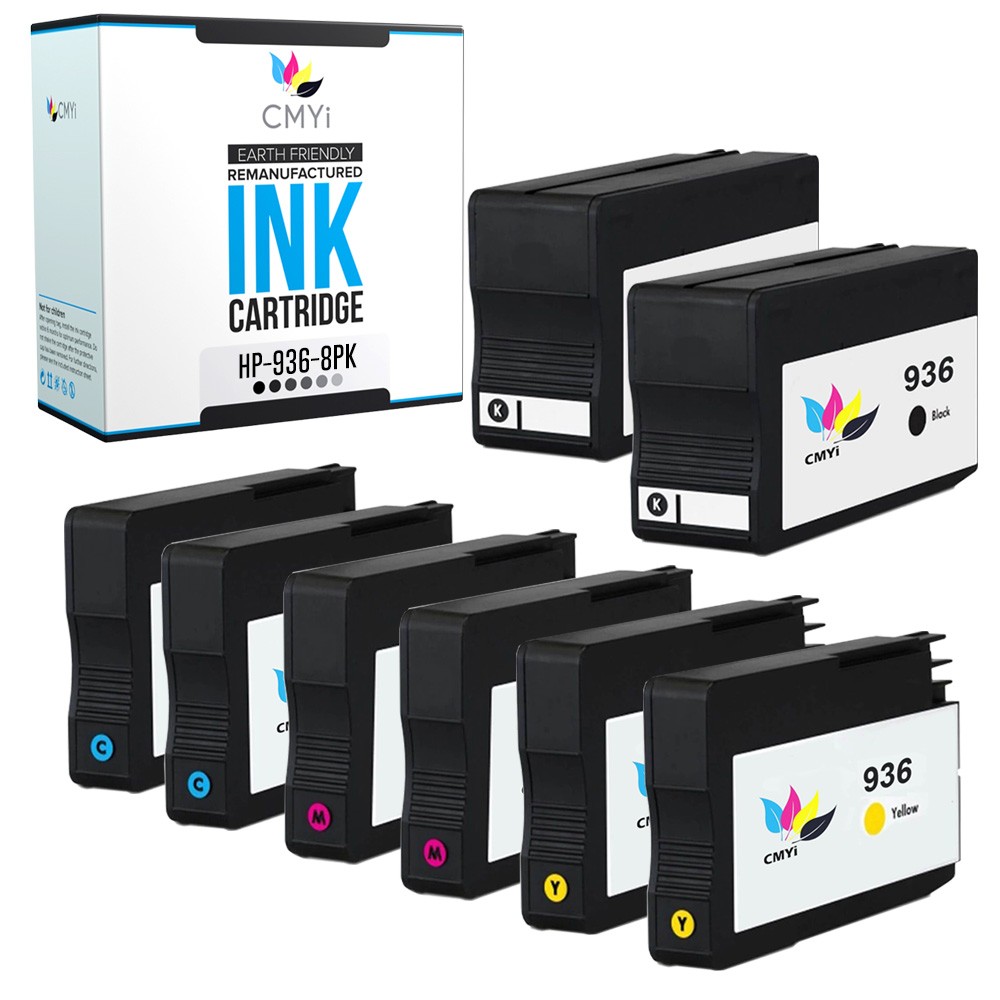 8PK CMYi Compatible 936 Printer Cartridges for HP OfficeJet Pro 9125e 9135e