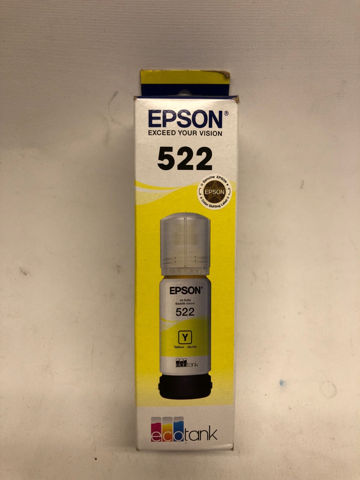 Epson Genuine T522 EcoTank Yellow Ink Bottle – Exp. 12/2026 – SEALED!
