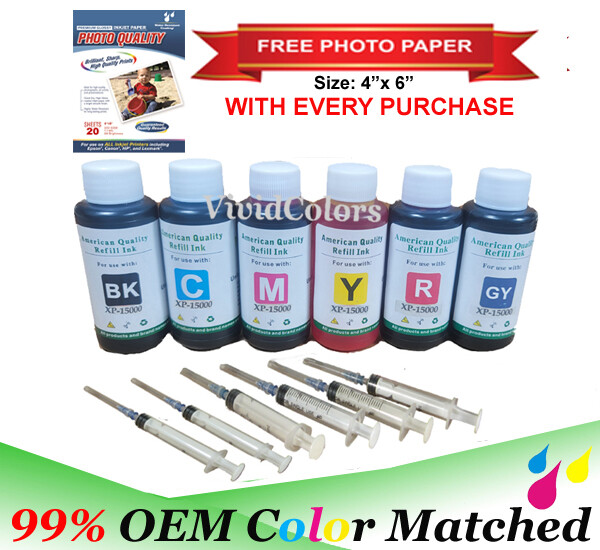 CISS CIS 6X100ML (non-OEM) dye refill Ink alternative for XP-15000 Printer