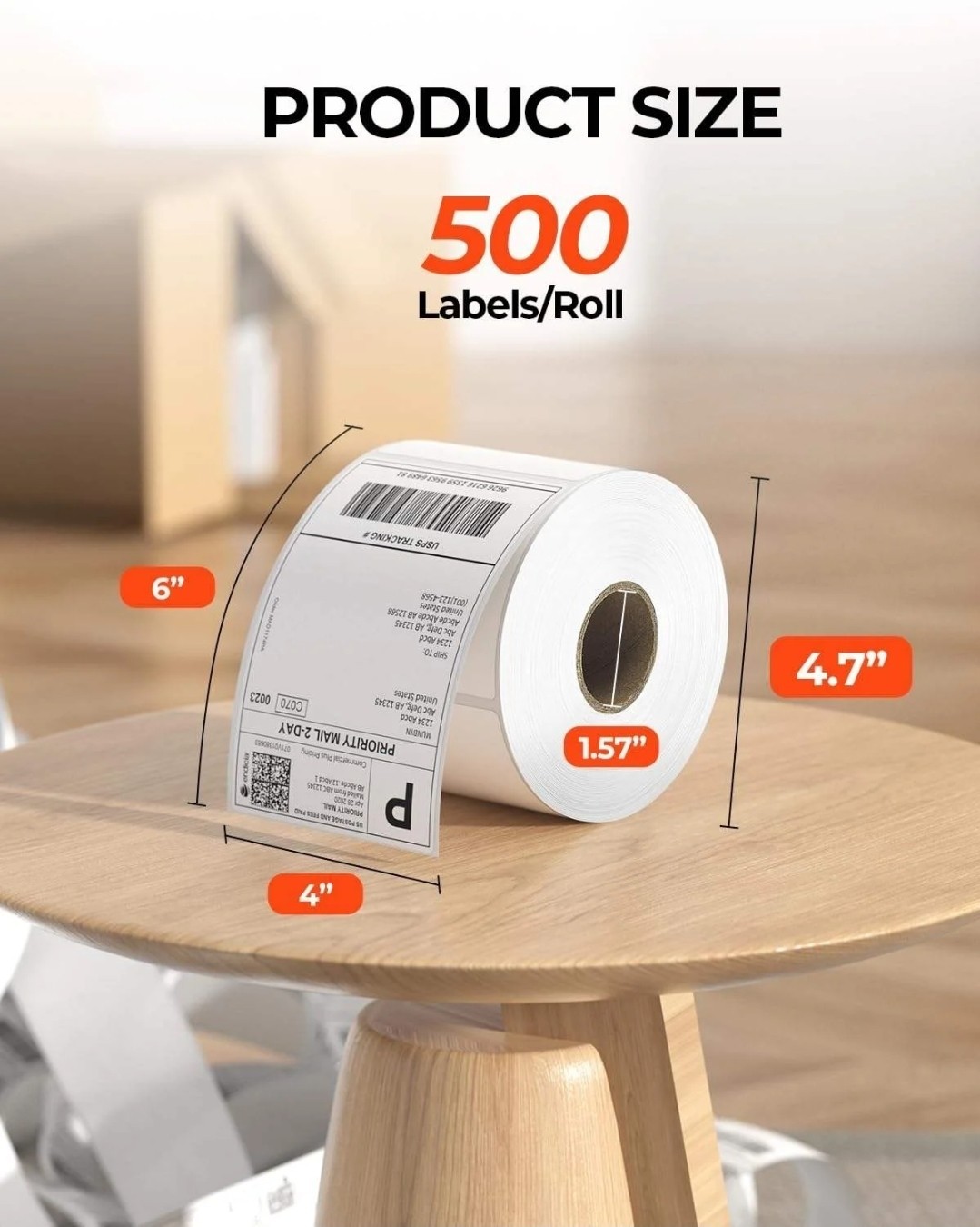 4×6 Thermal Label Printer for Package, just paper pack 1 (500 Labels)