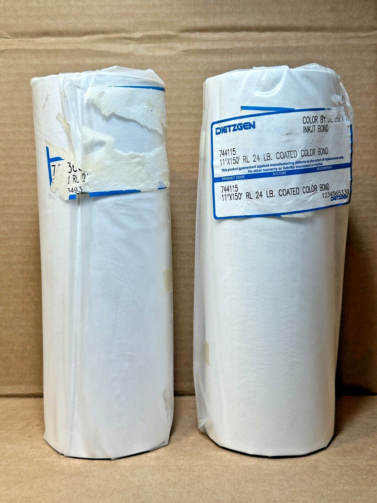 2pc Dietzgen 744115 24-lb 11″ x 150′ Roll Coated Color Bond Plotter Print Paper