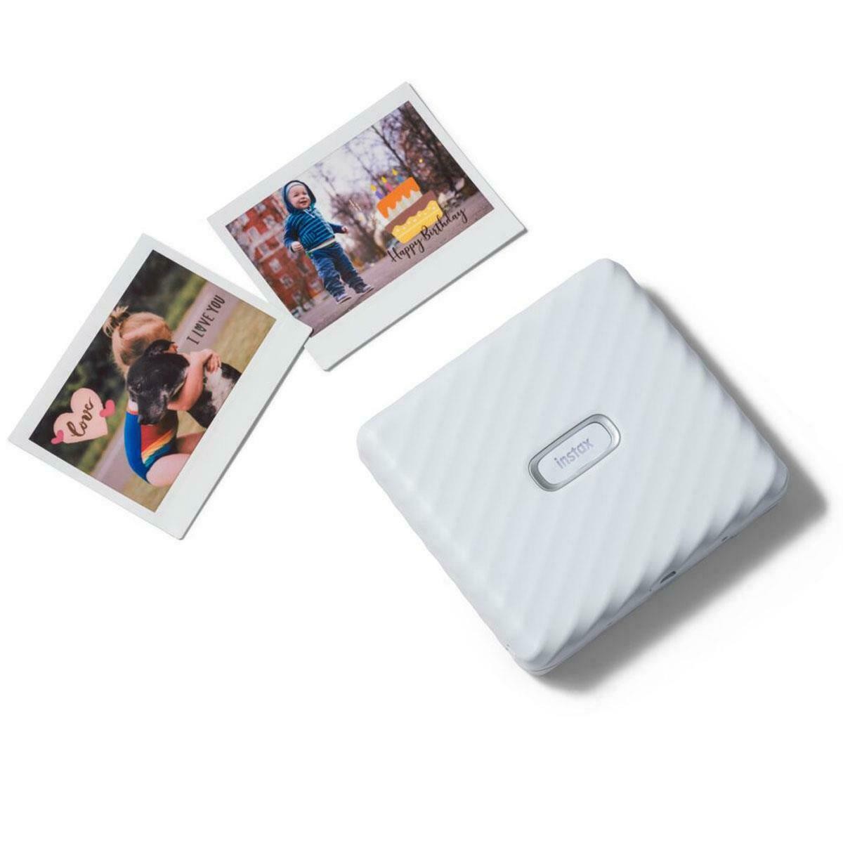 FUJIFILM INSTAX Link Wide Fuji Smartphone Printer Ash White + 20 Film Sheets