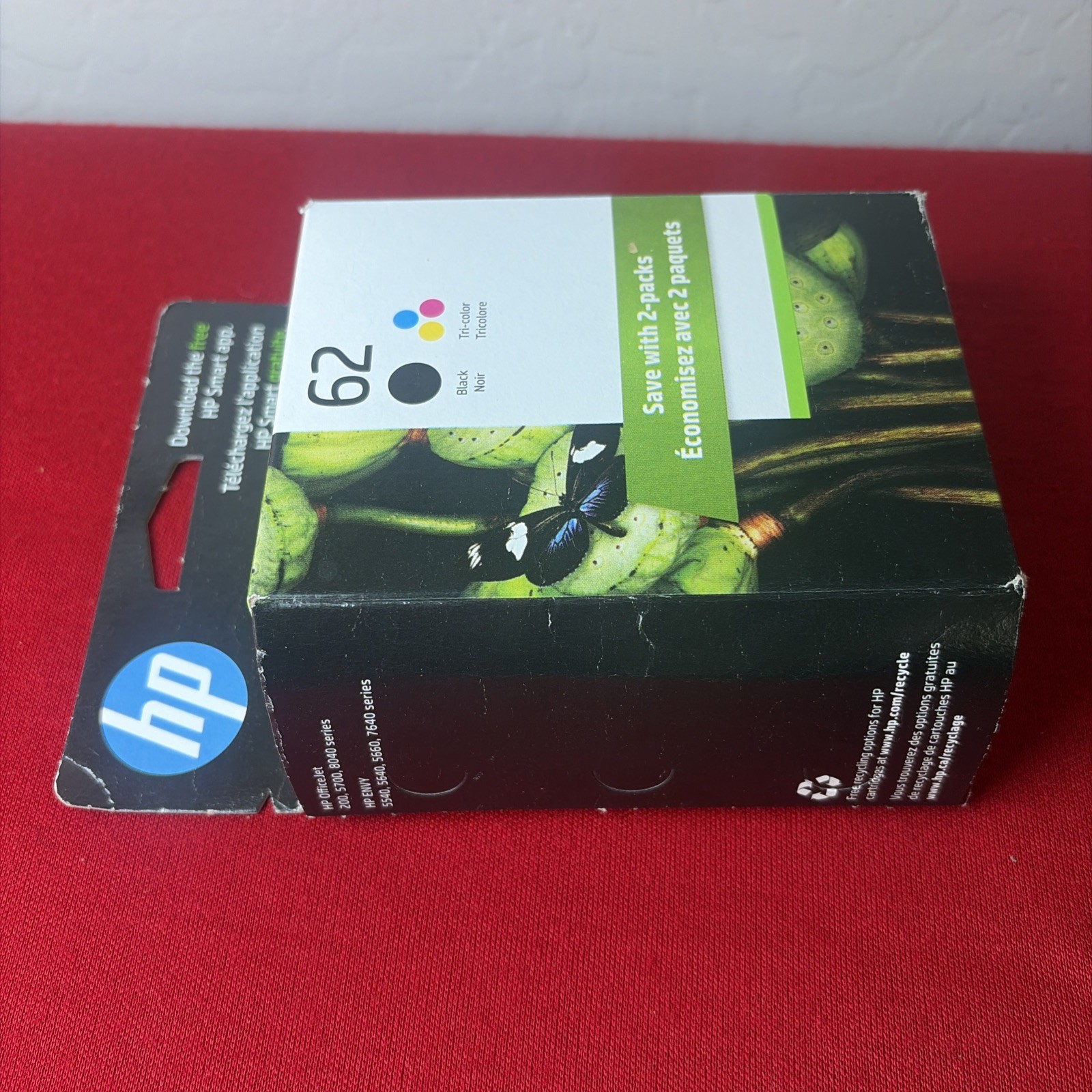 HP N9H64FN Black & Tri Color Ink Cartridge Genuine OEM NEW # 62 DEC/2026