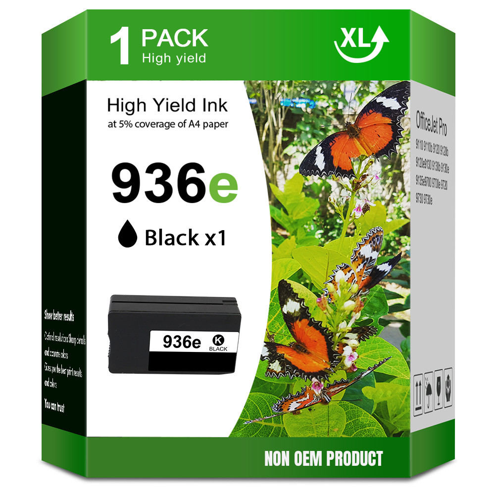 Compatible 936e Black Ink Cartridges for HP OfficeJet Pro 9110b 9135e 9125e 9130
