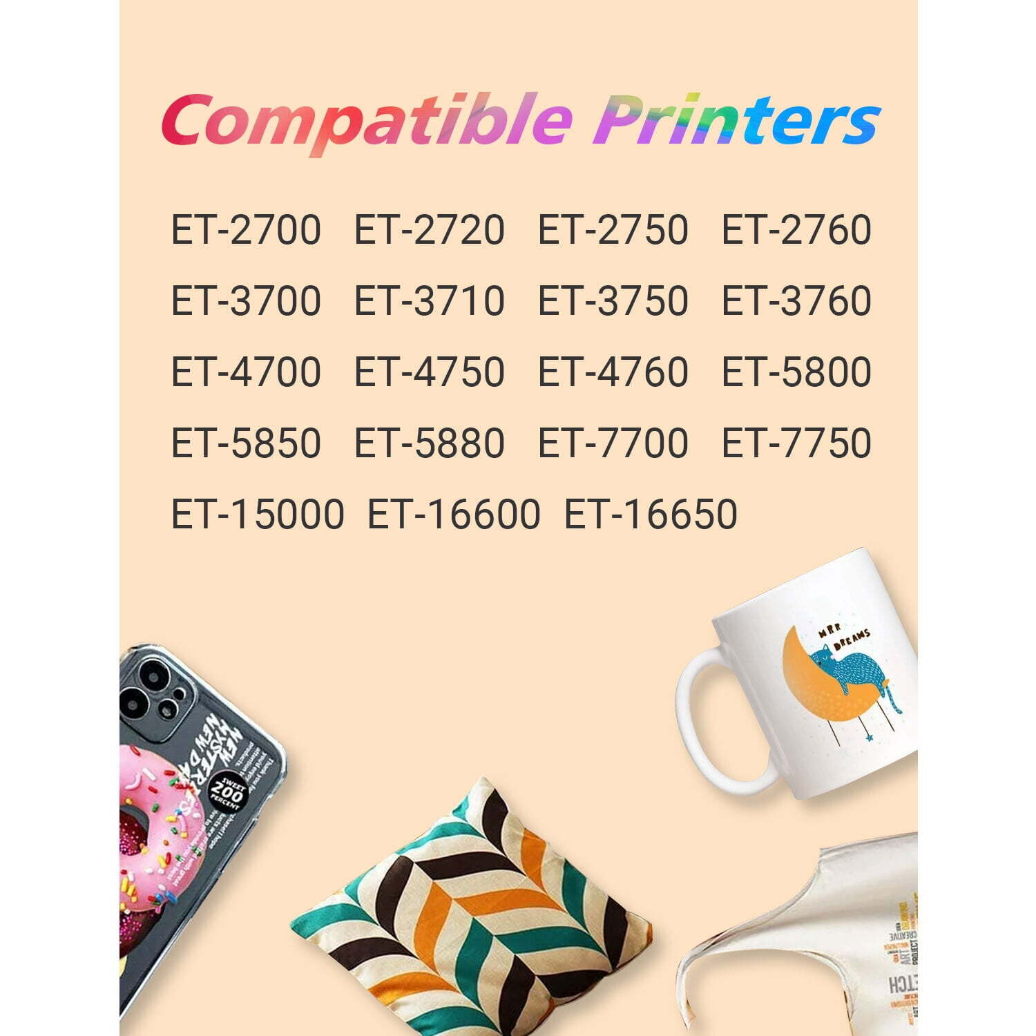 Hiipoo Sublimation Ink Fit for Supertank Inkjet Printer ET-2400 2720 2760 3700