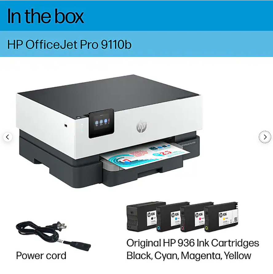 HP OfficeJet Pro 9110b Wireless Color Inkjet Printer, Print Only (5A0S1A)