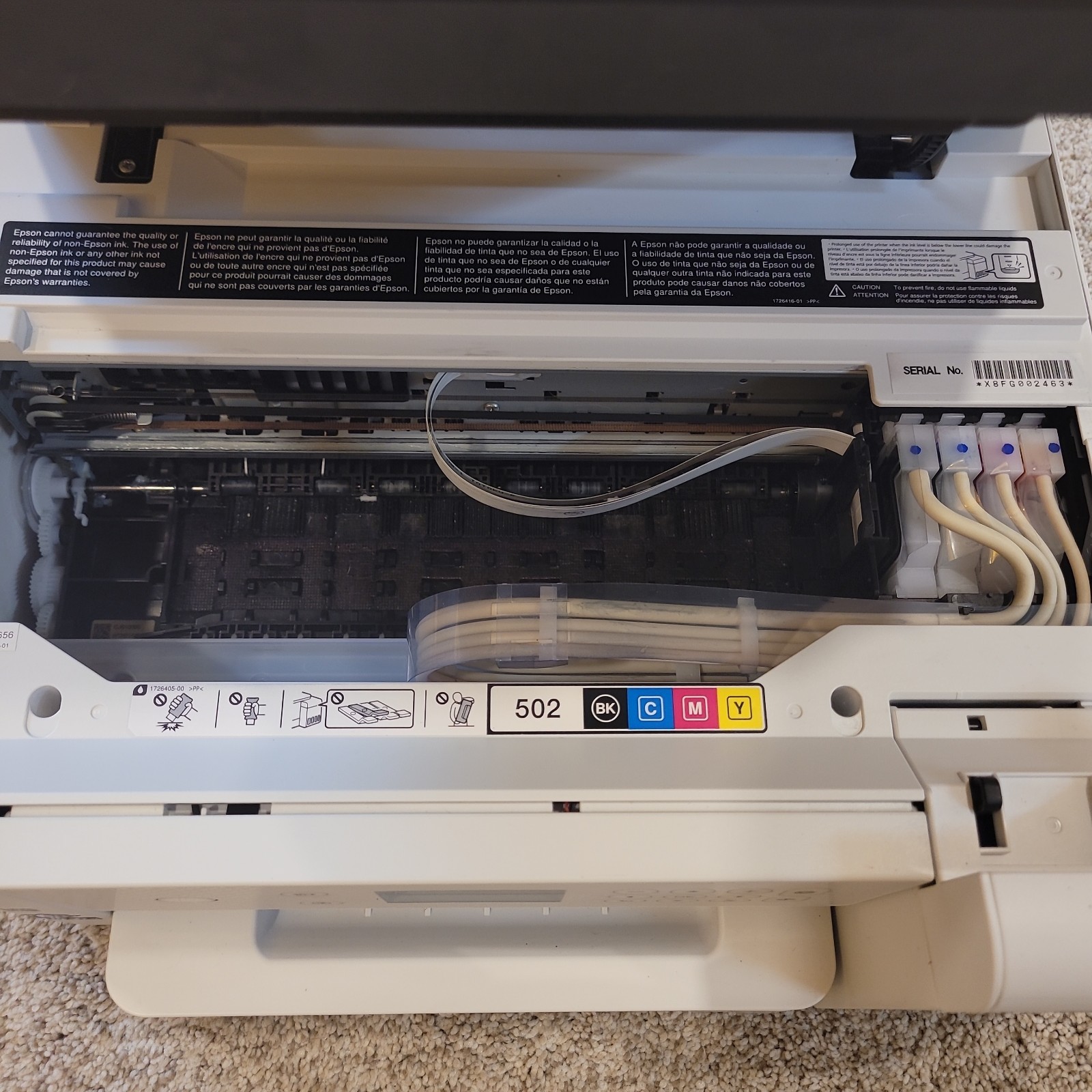 Epson EcoTank ET-3850 Wireless Color All-In-One Printer Tested Working W/ Ink