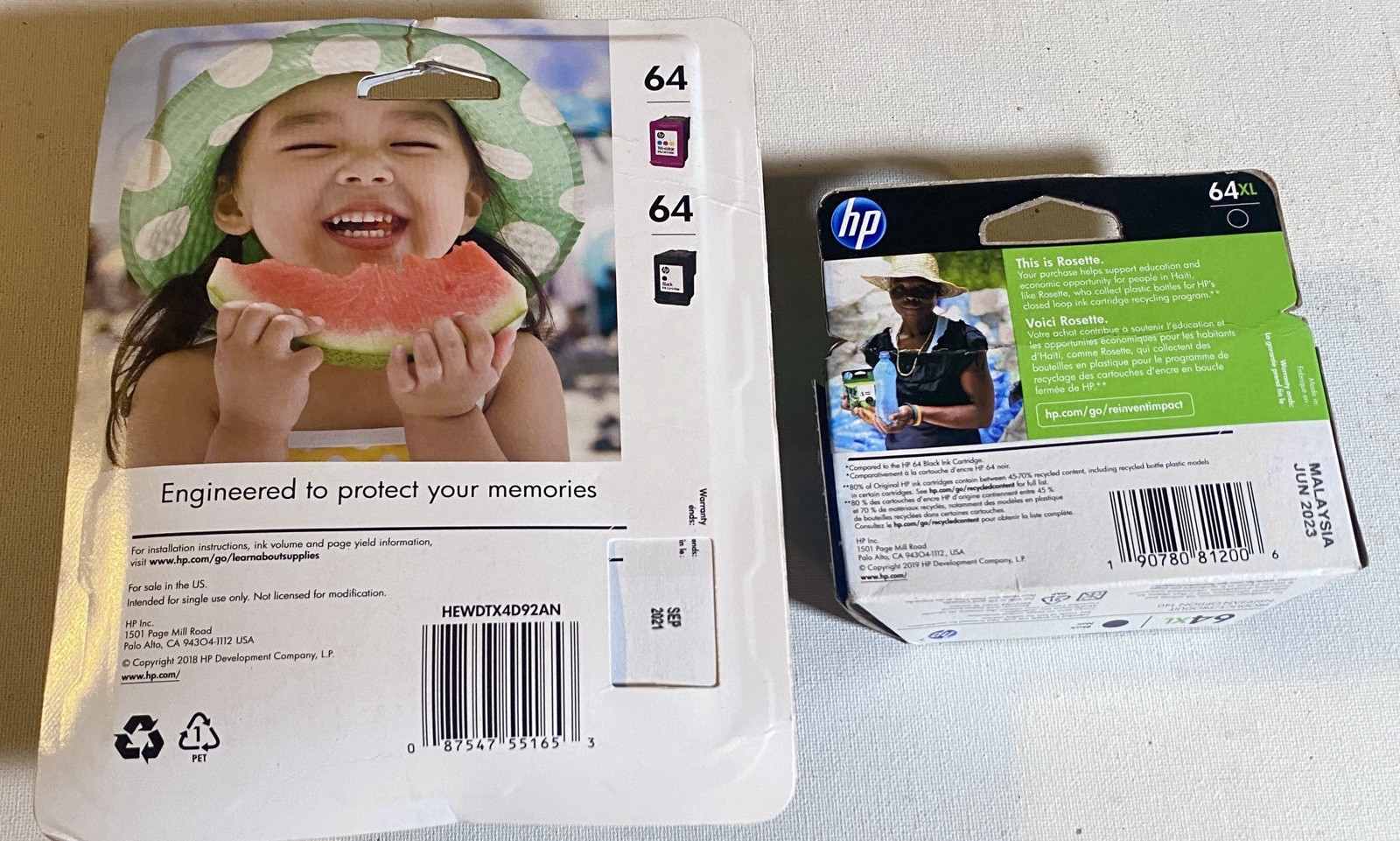 Genuine 2-Pack HP 64XL Black & HP 64 Tri-Color Ink Envy SEALED Boxes. New I 64