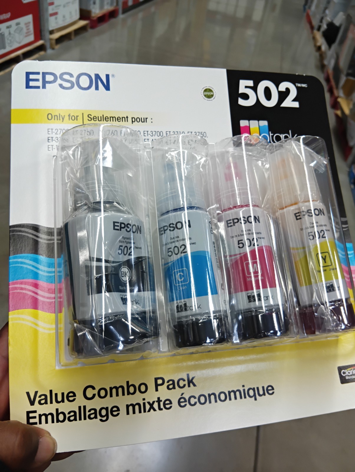 NEW Epson 502 EcoTank Ink Refill Bottles Combo Pack | Bk/C/M/Y | Exp: 06/2027