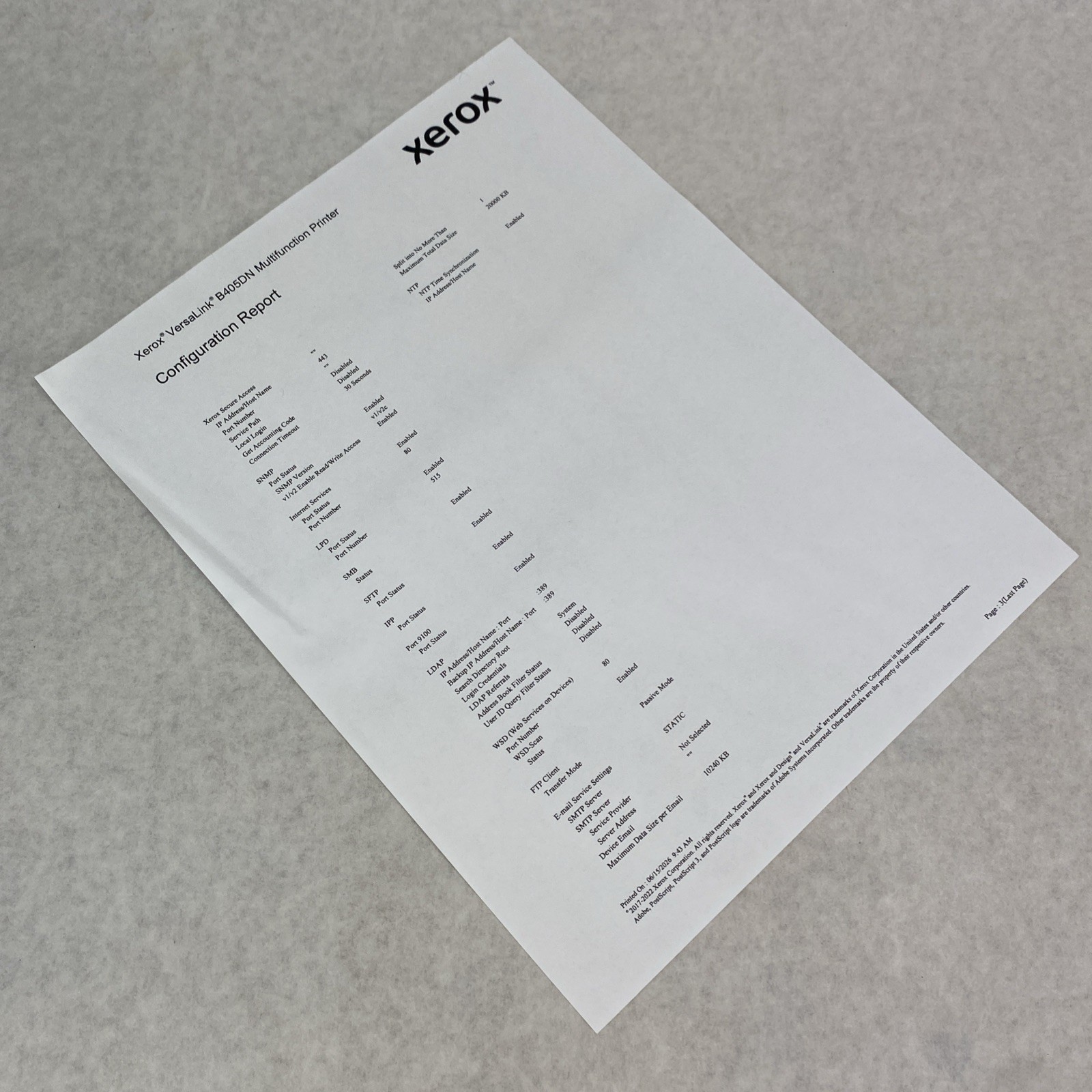 Xerox VersaLink B405 Monochrome B&W Multifunction Printer B405DN – Lot of 2