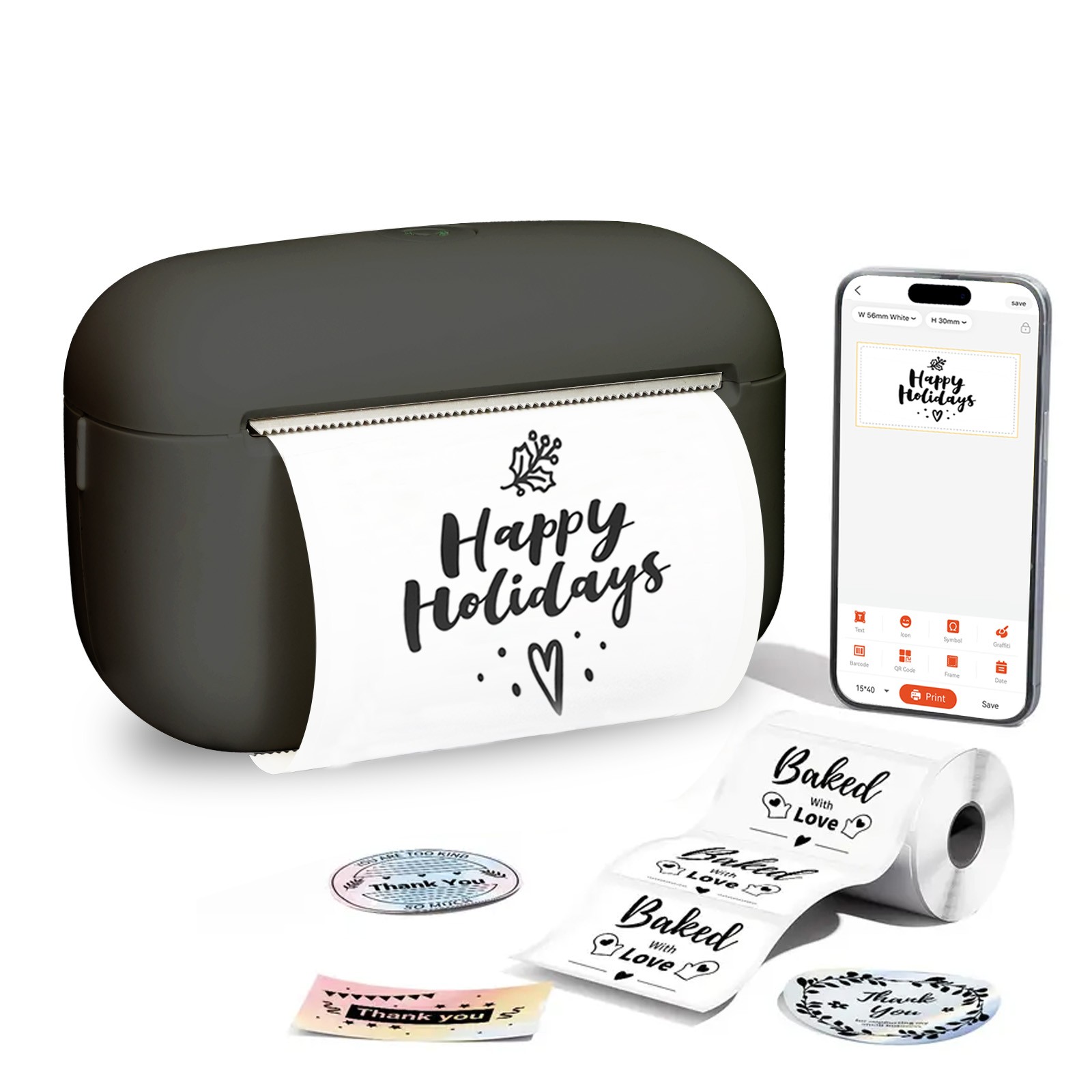 Thermal Label Printer,Inkless Portable Wireless Thermal Label Maker