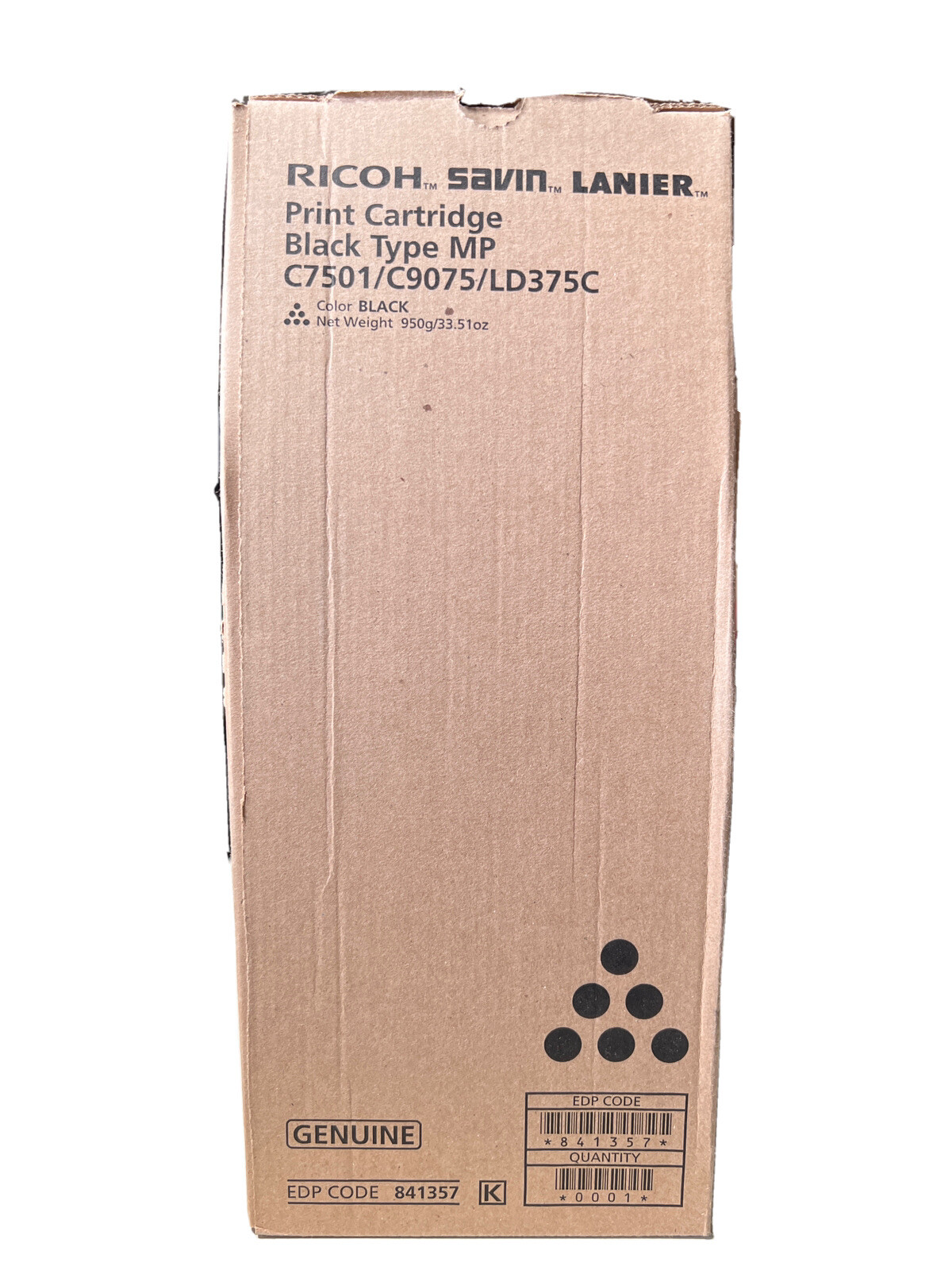 841357 Genuine Ricoh Black Print Cartridge MP, C7501/C9075/LD375C