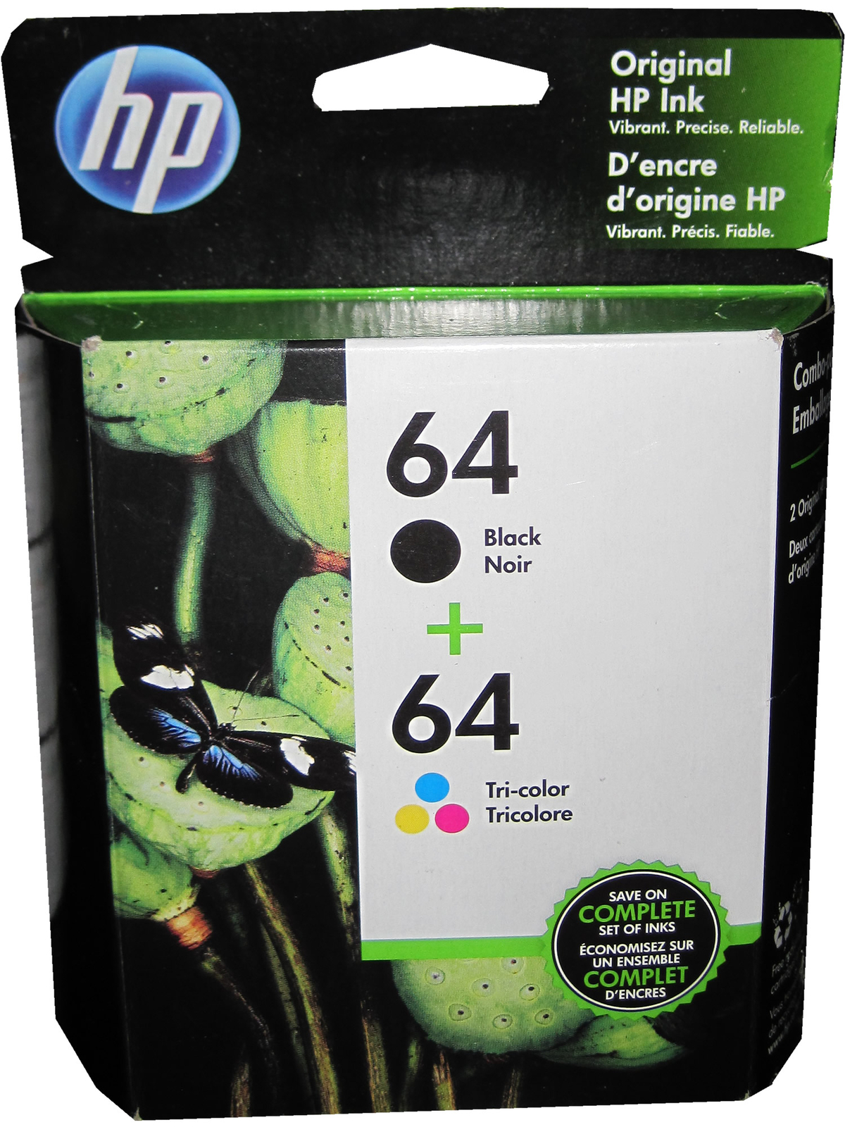 HP X4D92AN (64) N9J89AN N9J90AN Black & Tri-Color Ink Cartridge Genuine OEM