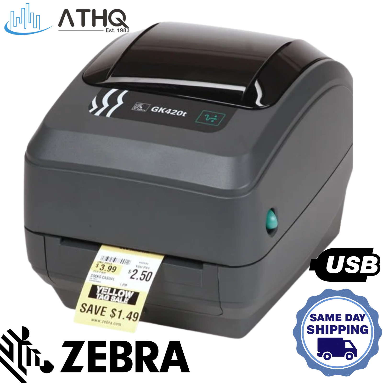 Zebra GK420t Direct&Thermal Transfer 203dpi Barcode Printer USB GK42-102510-000