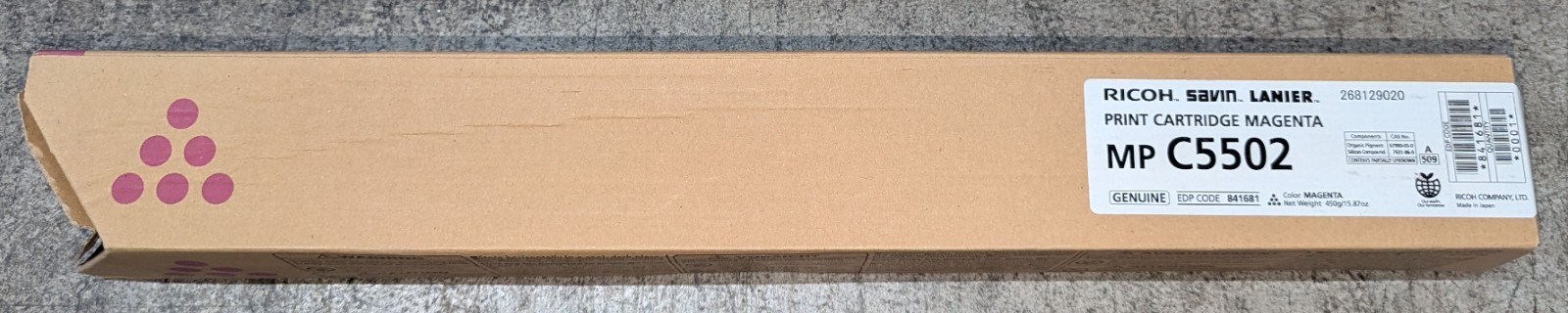Genuine Ricoh MP C5502 841681 Magenta Toner Cartridge Ricoh/Savin/Lanier Aficio