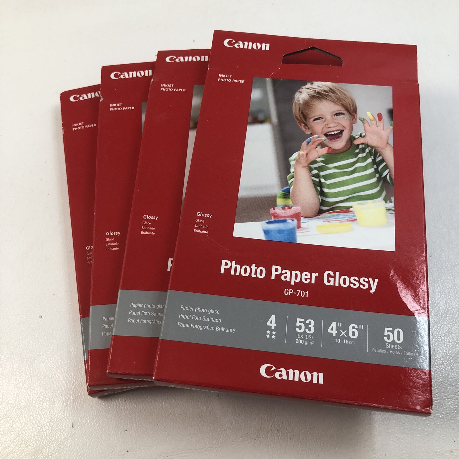 Canon Inkjet Photo Paper Glossy GP-701 4″x6″ 50 Sheets 4-Packs