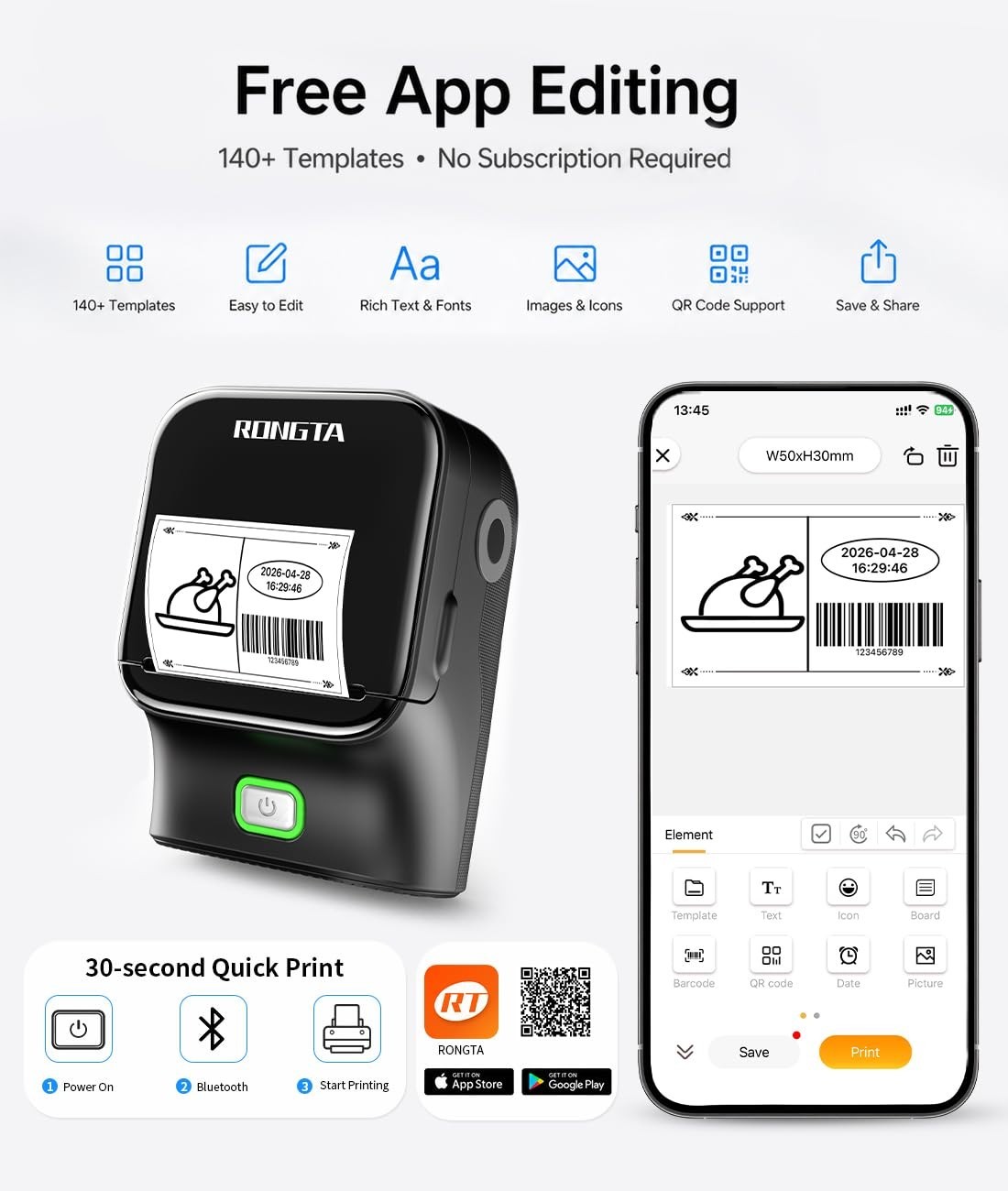 Bluetooth Thermal Label Maker – Easy-to-Use Printer for Home, Office, Small Busi