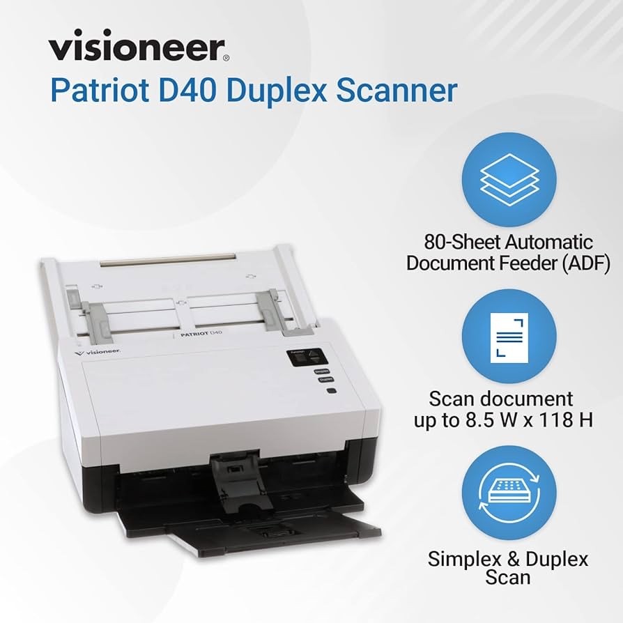 Visioneer Patriot D40 Duplex Scanner VA Gov Surplus Unit Only S/N 1BUUA21174