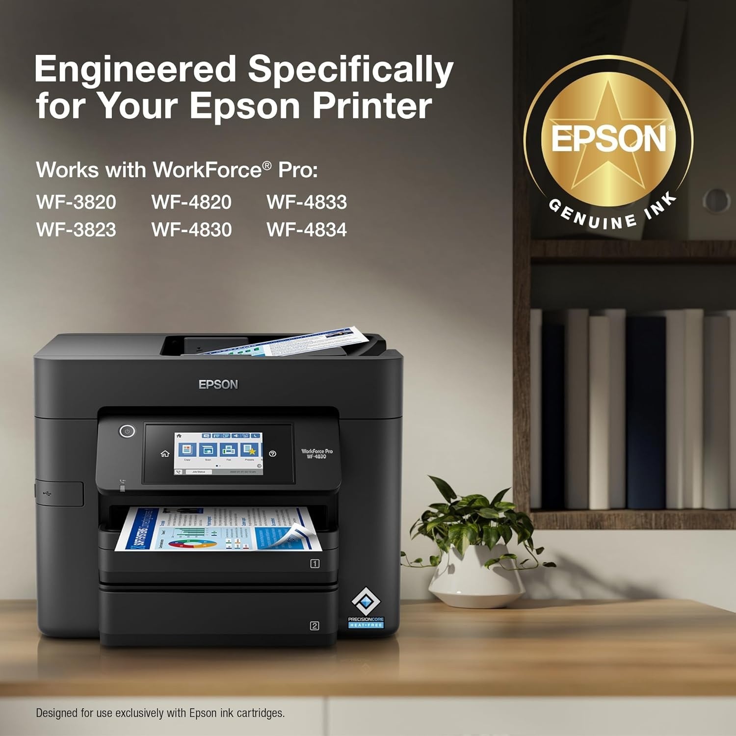 Epson 822, Color Standard-Capacity Ink Cartridges, C/M/Y/K 4-Pack