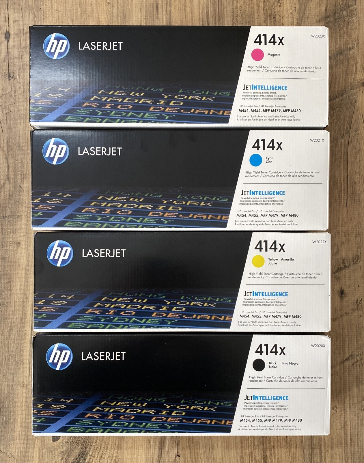 HP 414X 4PACK BLACK/MAGENTA/CYAN/YELLOW BRAND NEW Laserjet PRO M454 M479 Genuine