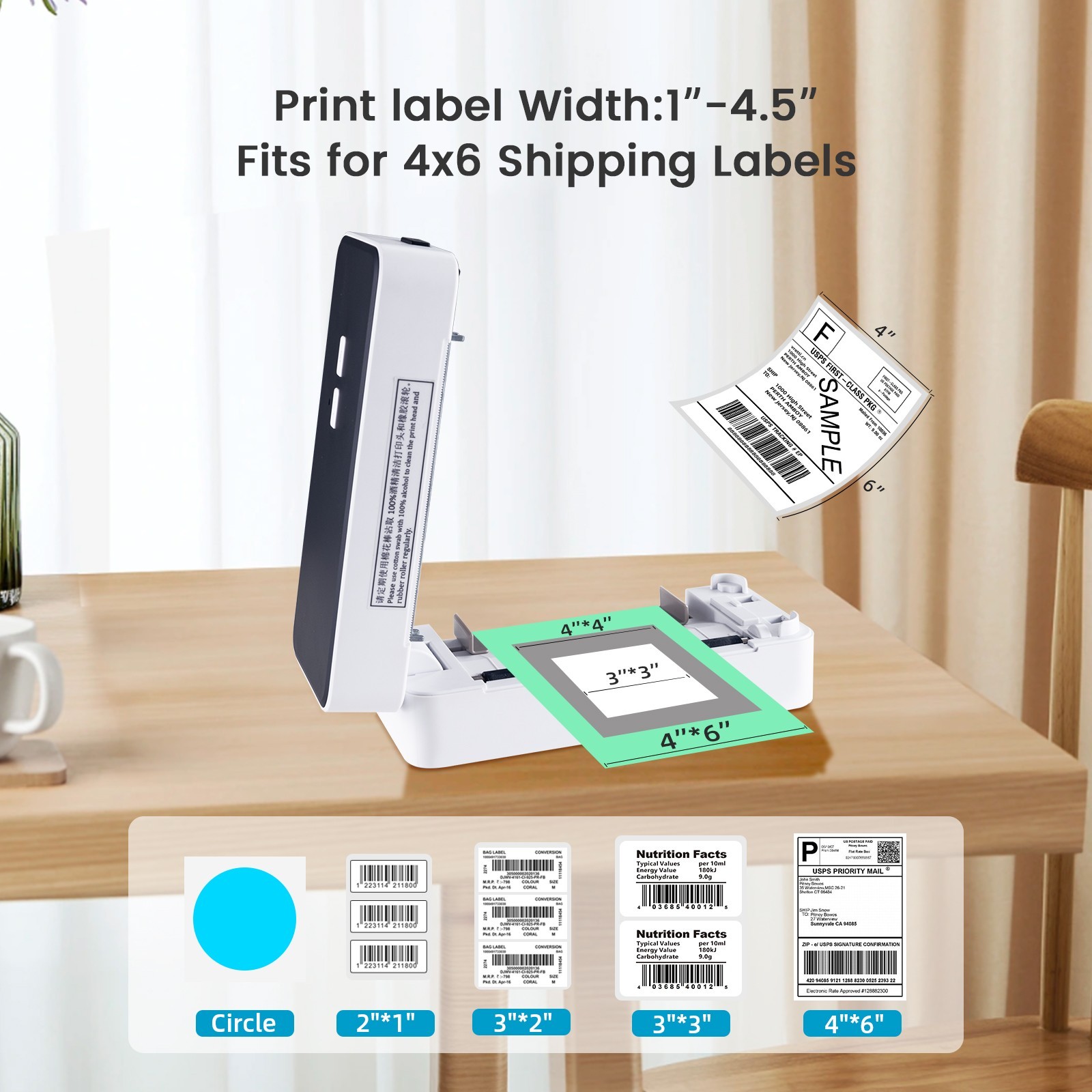Thermal Printer USB Thermal Shipping Label Printer 4×6 for Shipping Label