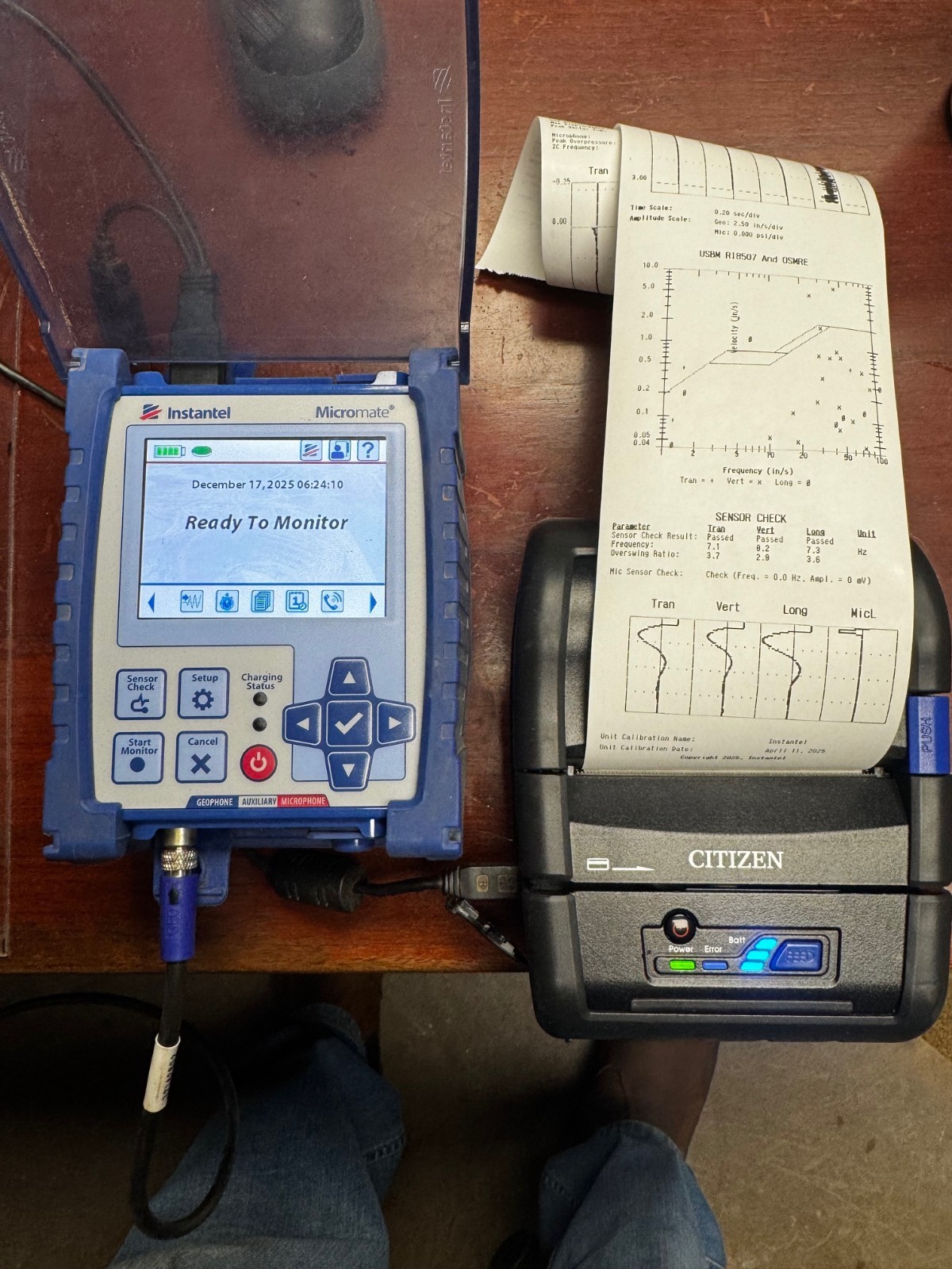 Citizen Portable Field Printer for Instantel Micromate Seismograph PN 721A4301