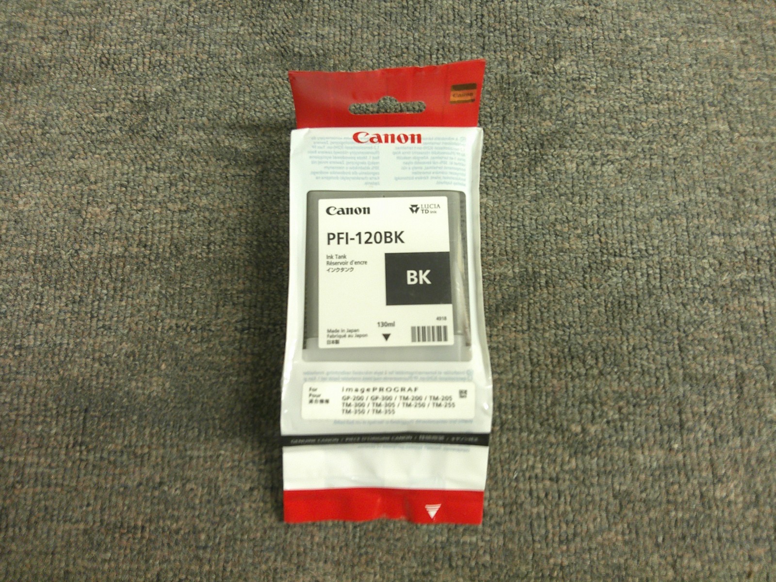 PFI-120BK 2885C001 Genuine Canon Black Ink Tank GP-200 300 TM-200 205 01/2028